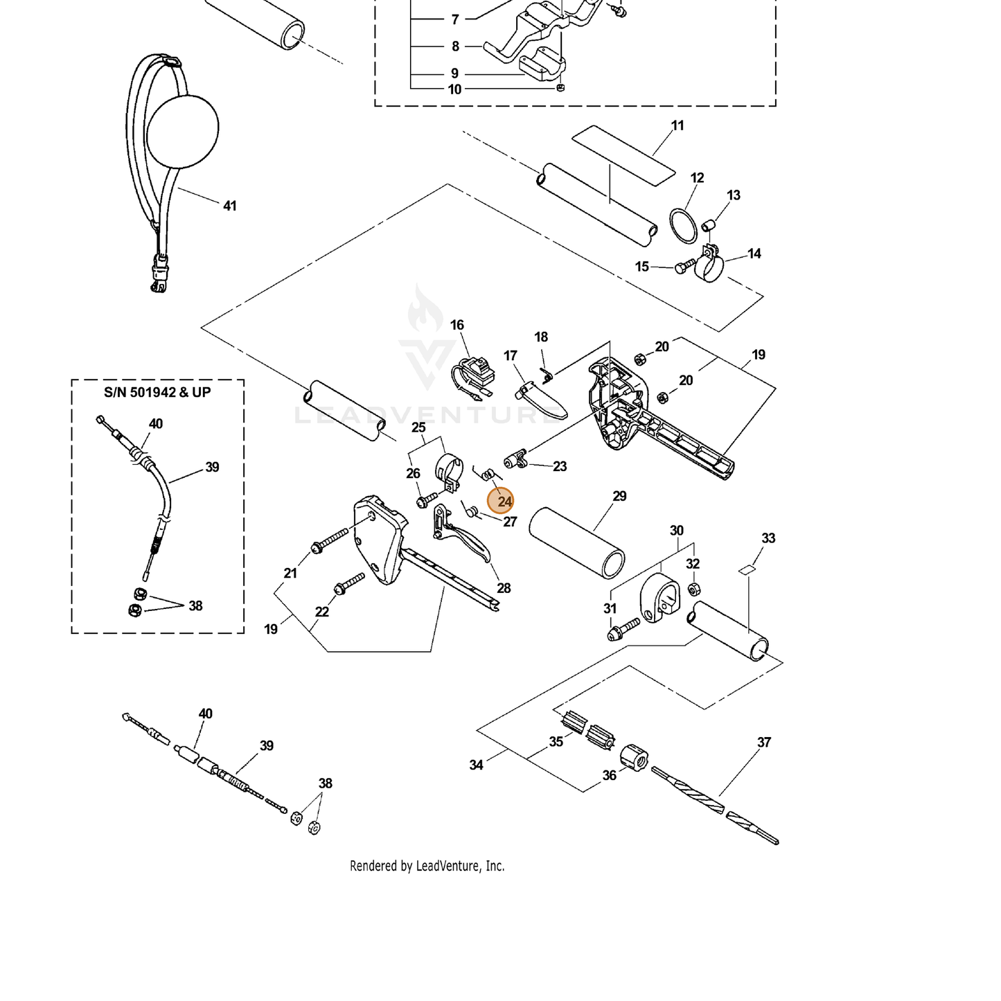 ECHO part 17804312360 — IPL diagram snippet (6x zoom, amber highlight)