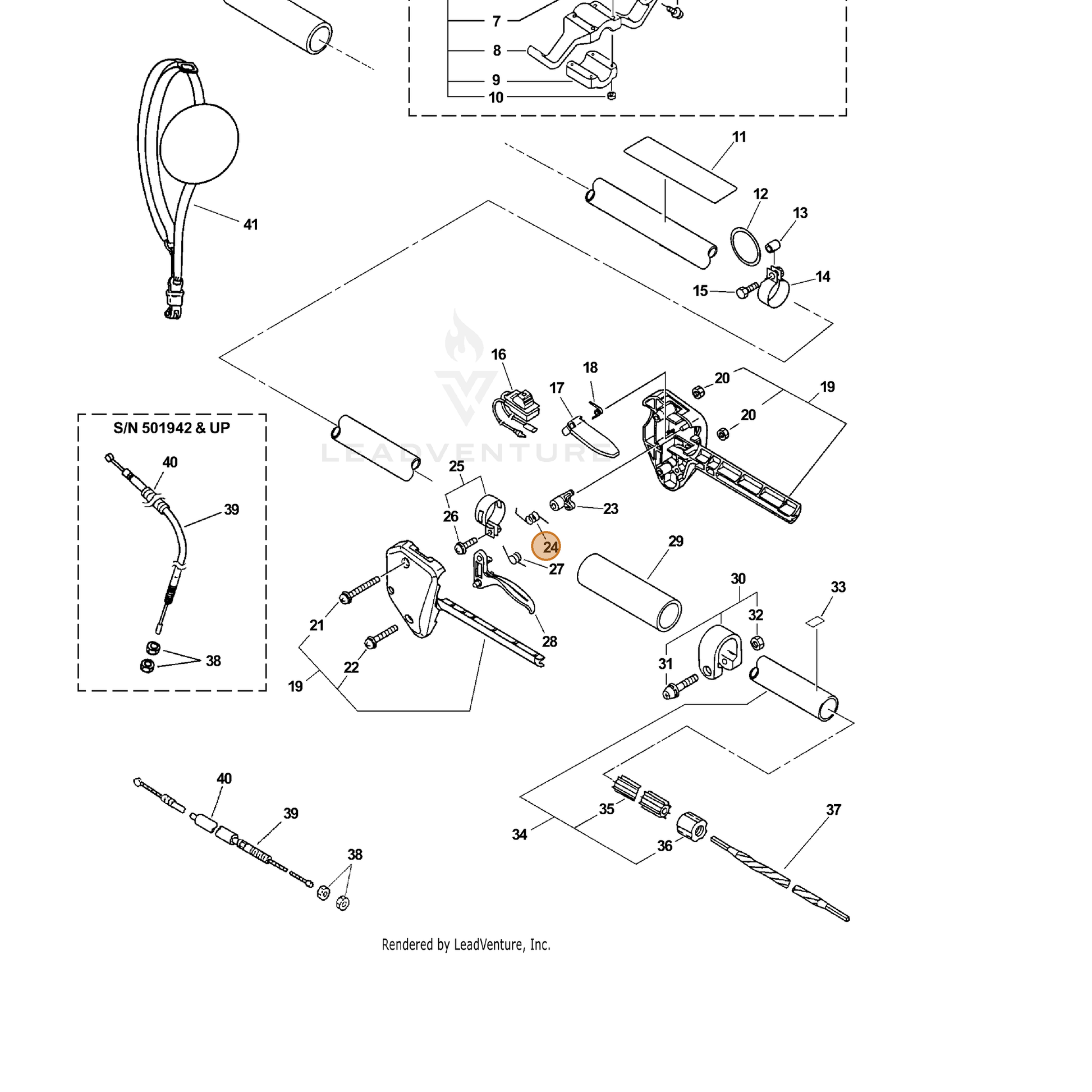 ECHO part 17804312360 — IPL diagram snippet (6x zoom, amber highlight)