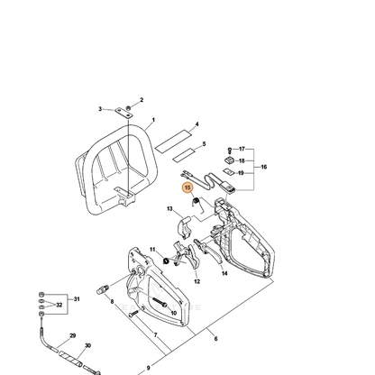 ECHO part 17804313660 — IPL diagram snippet (6x zoom, amber highlight)