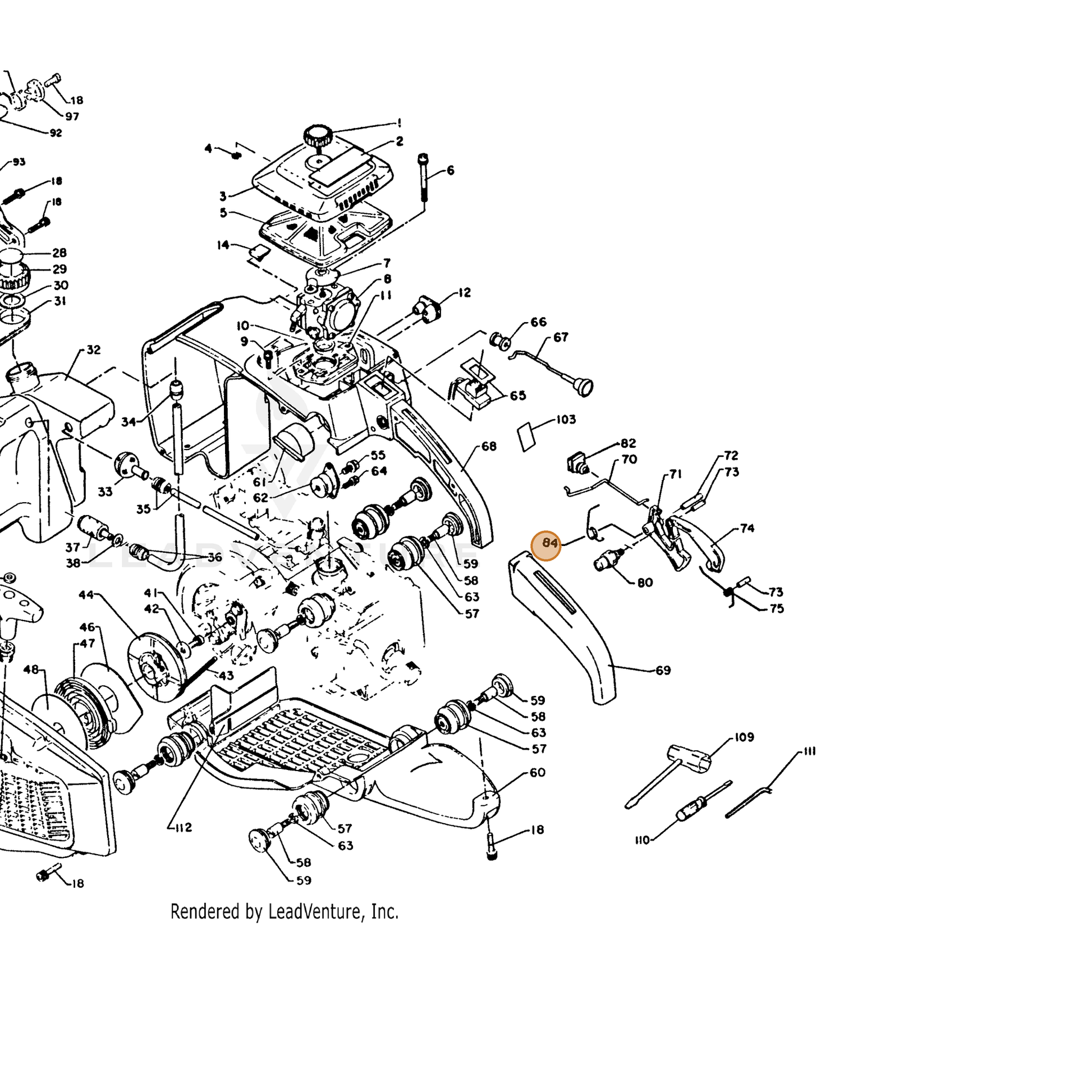 ECHO part 17804315130 — IPL diagram snippet (6x zoom, amber highlight)