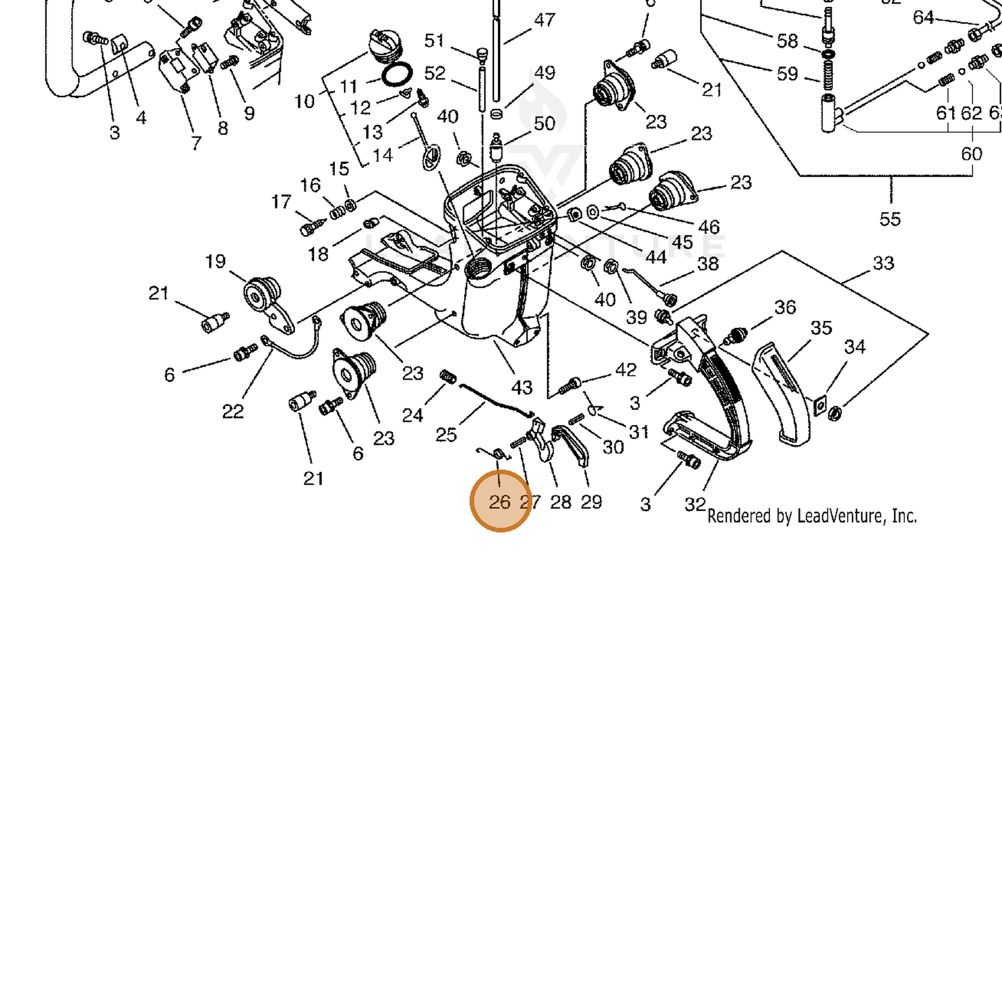 ECHO part 17804316430 — IPL diagram snippet (6x zoom, amber highlight)