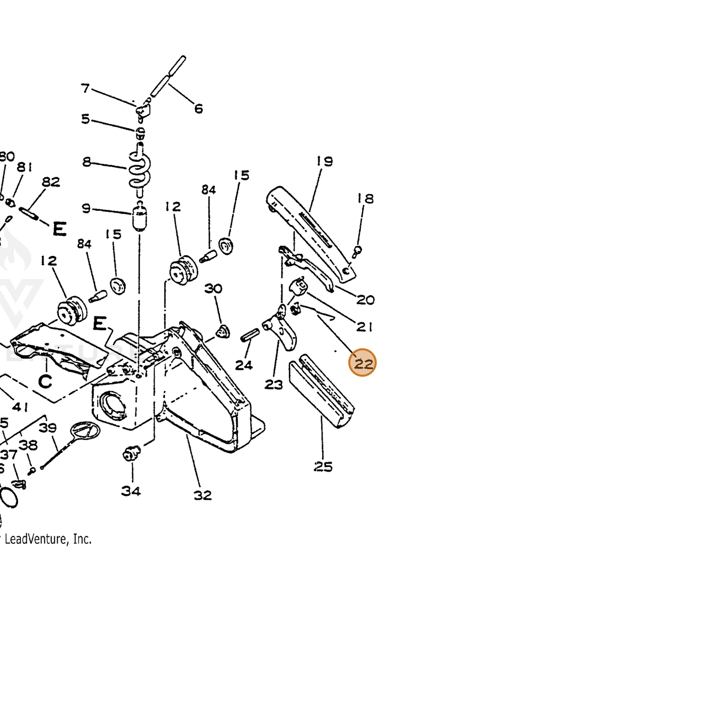 ECHO part 17804319830 — IPL diagram snippet (6x zoom, amber highlight)