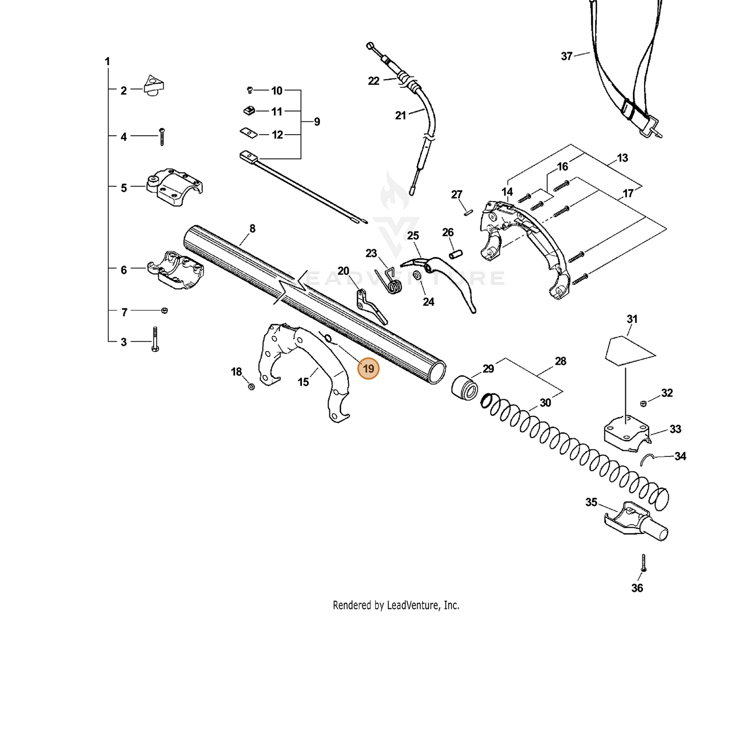 ECHO part 17804322360 — IPL diagram snippet (6x zoom, amber highlight)