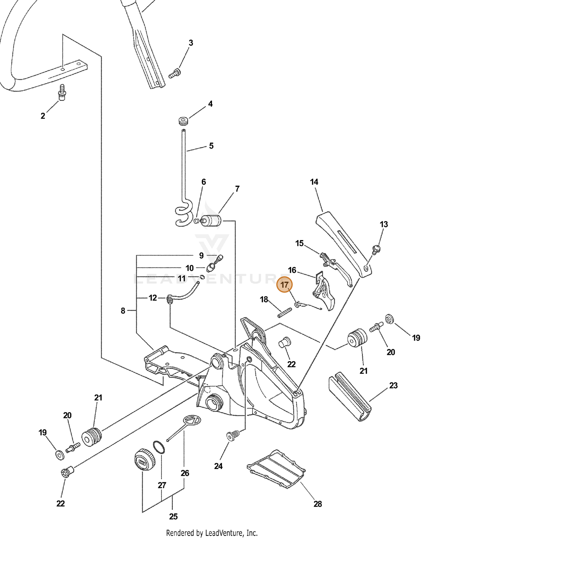 ECHO part 17804335430 — IPL diagram snippet (6x zoom, amber highlight)