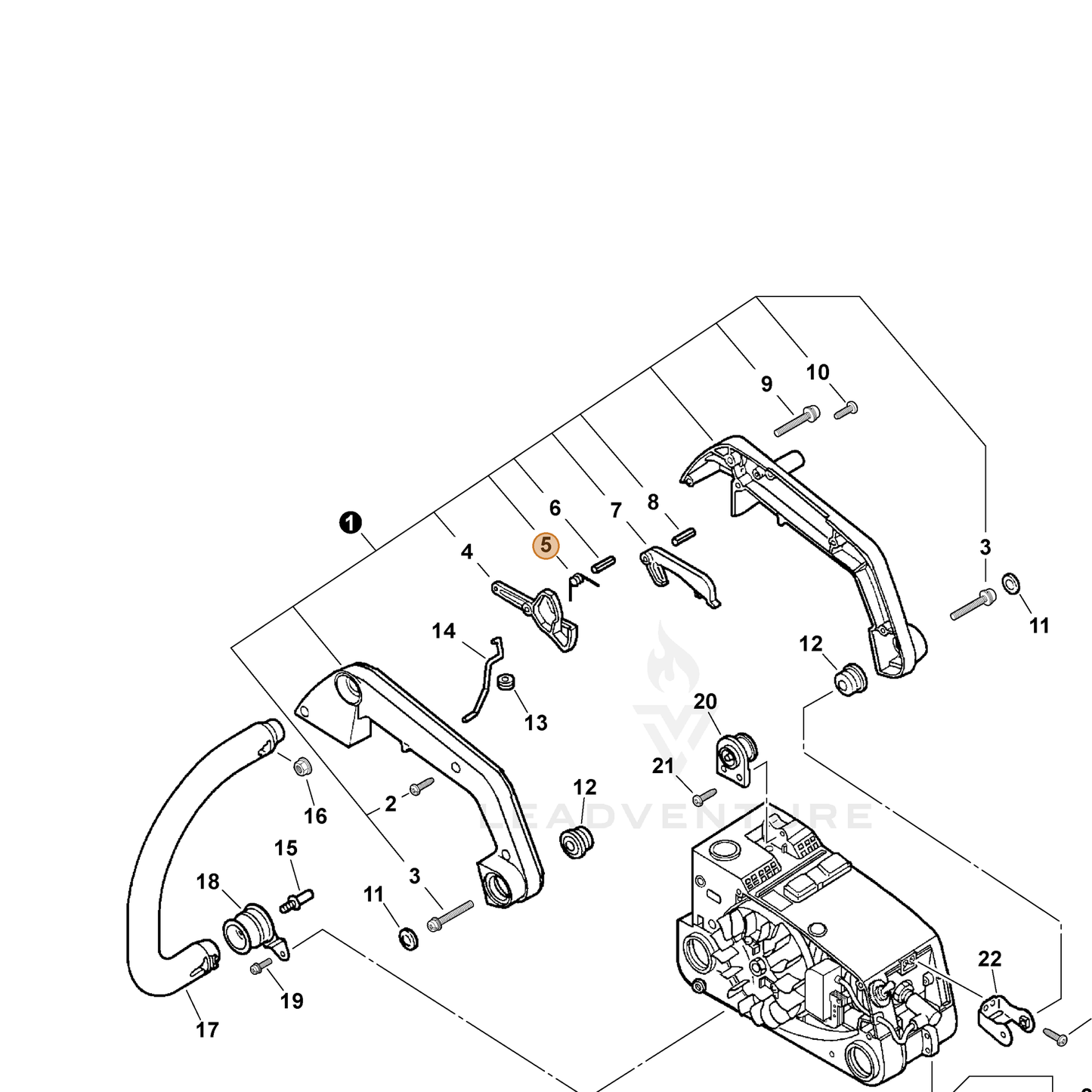 ECHO part 17804339131 — IPL diagram snippet (6x zoom, amber highlight)