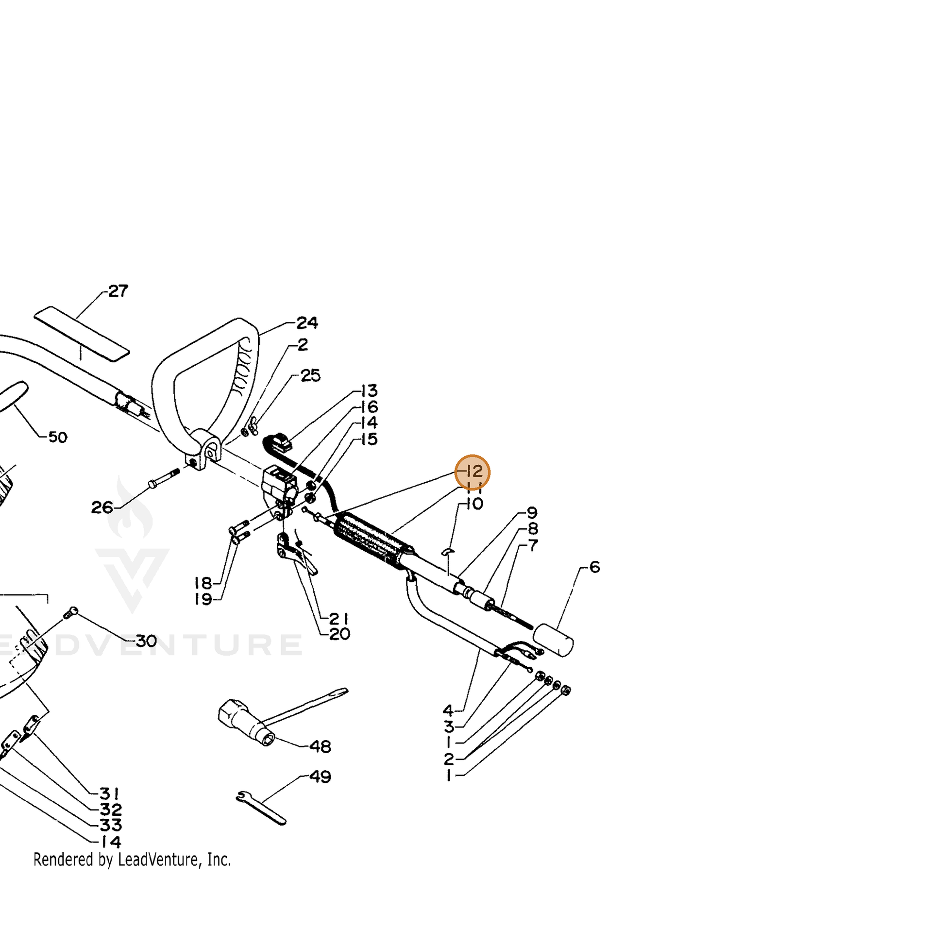 ECHO part 17804805630 — IPL diagram snippet (6x zoom, amber highlight)