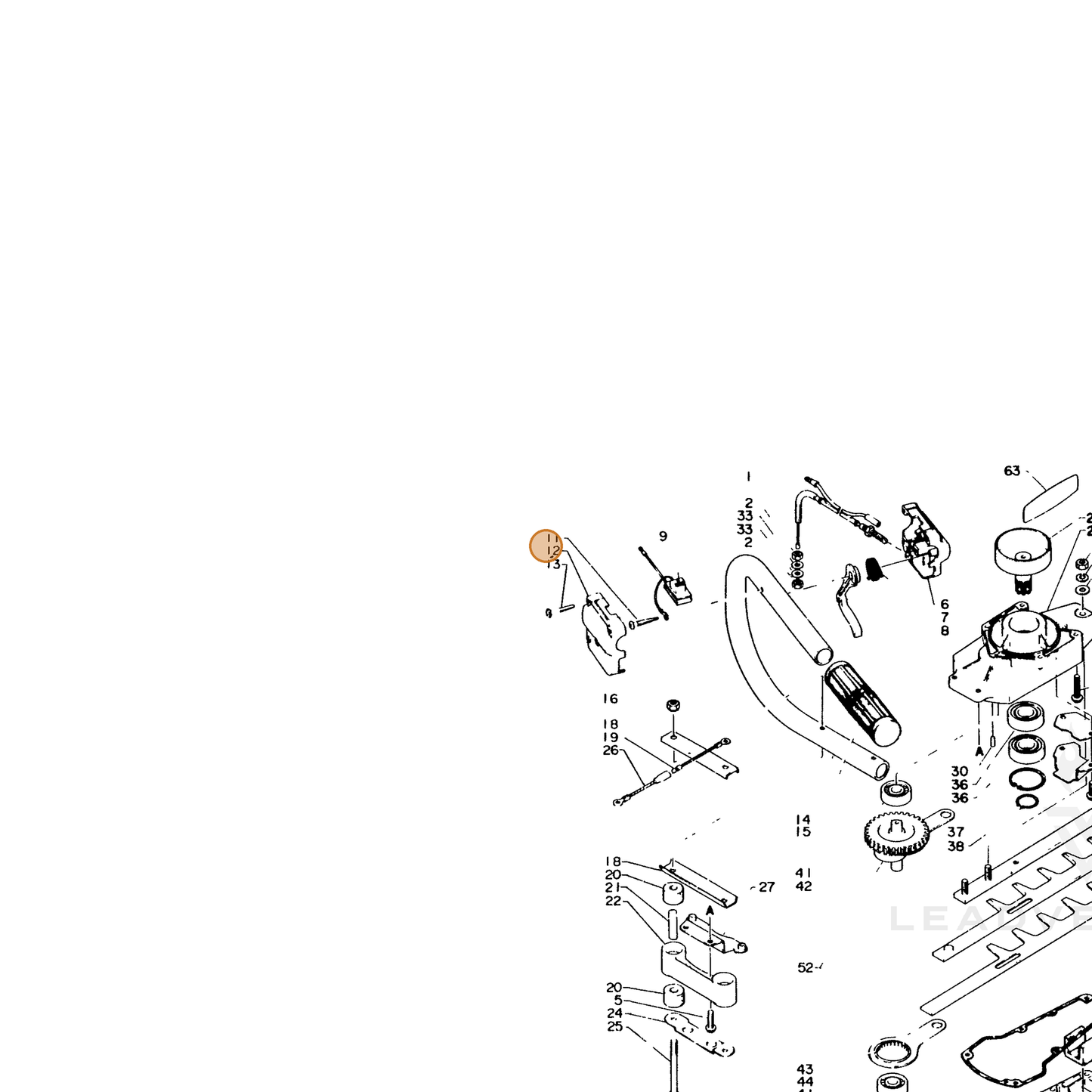ECHO part 17805201261 — IPL diagram snippet (6x zoom, amber highlight)