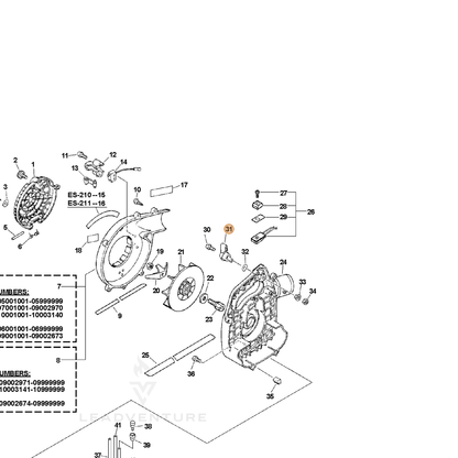 ECHO part 17805420560 — IPL diagram snippet (6x zoom, amber highlight)