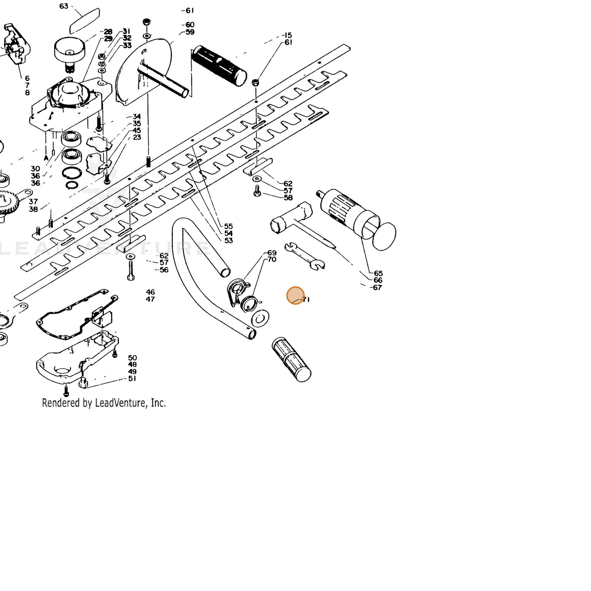 ECHO part 17807002061 — IPL diagram snippet (6x zoom, amber highlight)