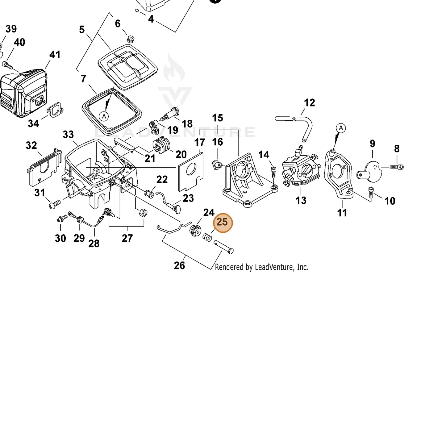 ECHO part 17807819830 — IPL diagram snippet (6x zoom, amber highlight)