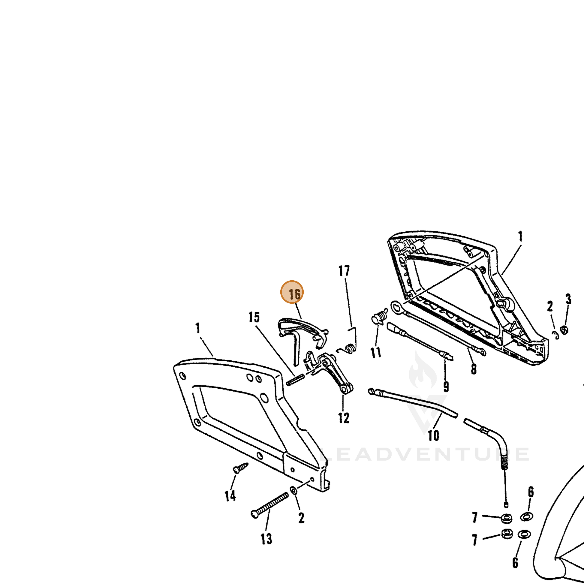ECHO part 17809005860 — IPL diagram snippet (6x zoom, amber highlight)
