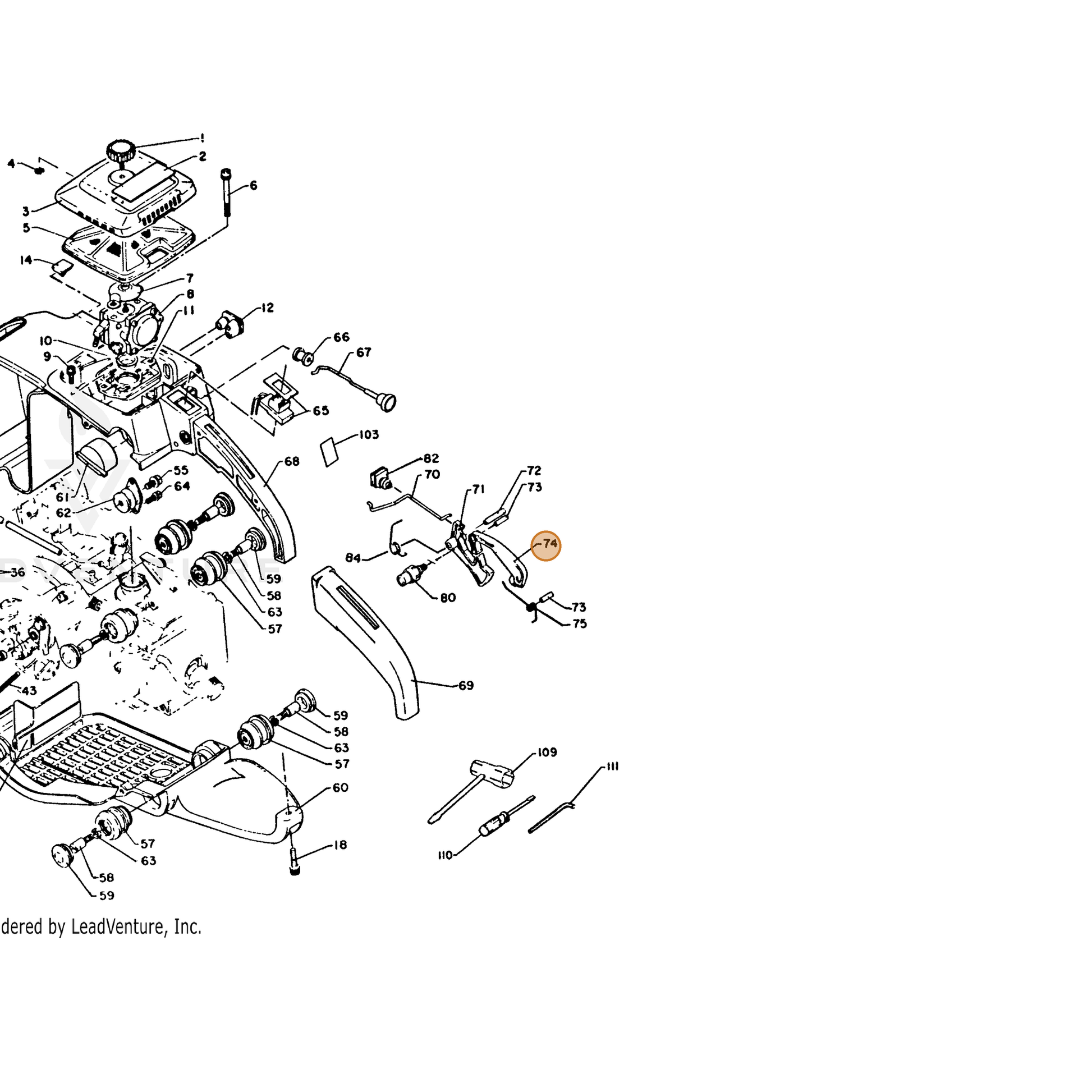 ECHO part 17809012330 — IPL diagram snippet (6x zoom, amber highlight)