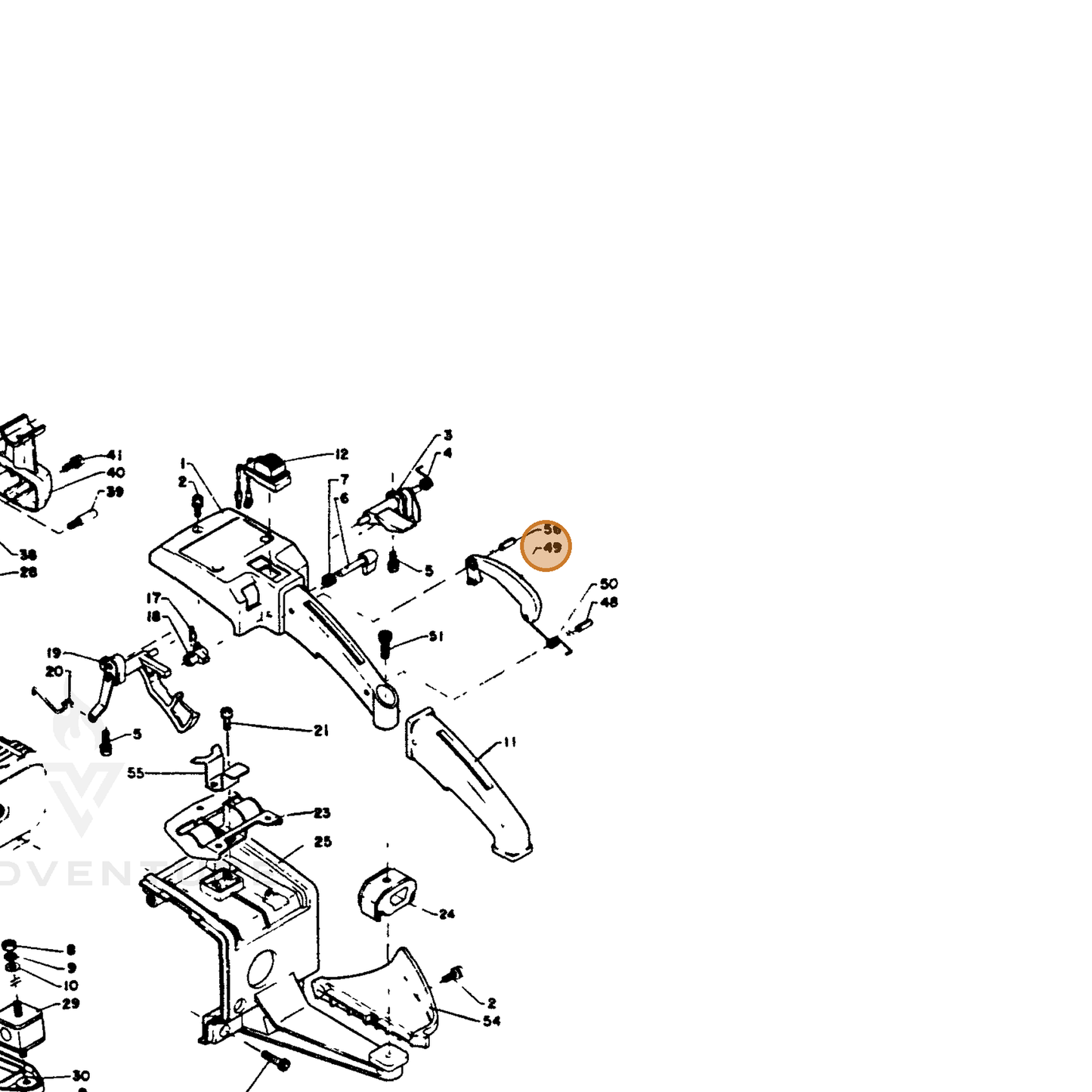 ECHO part 17809012730 — IPL diagram snippet (6x zoom, amber highlight)