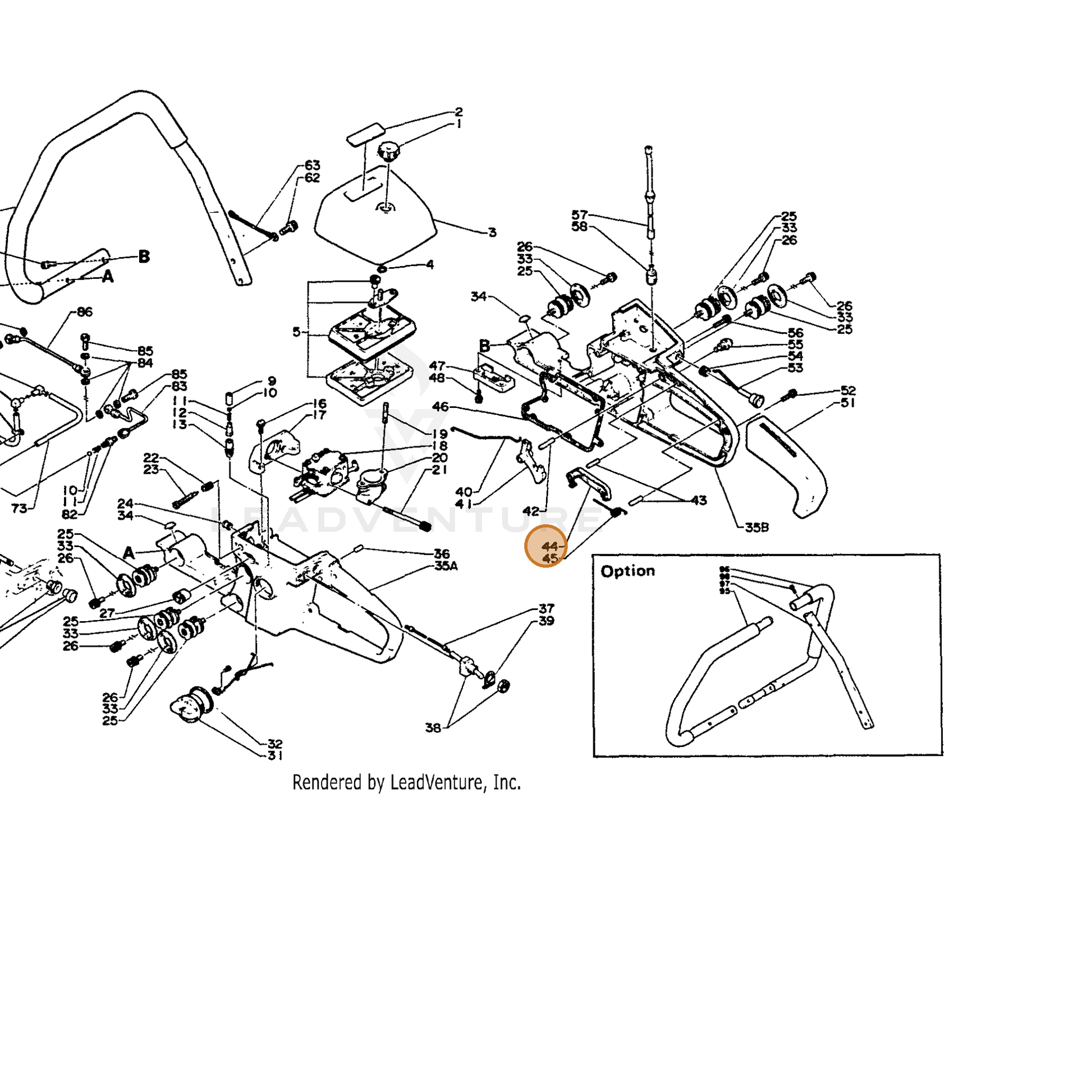 ECHO part 17809014730 — IPL diagram snippet (6x zoom, amber highlight)
