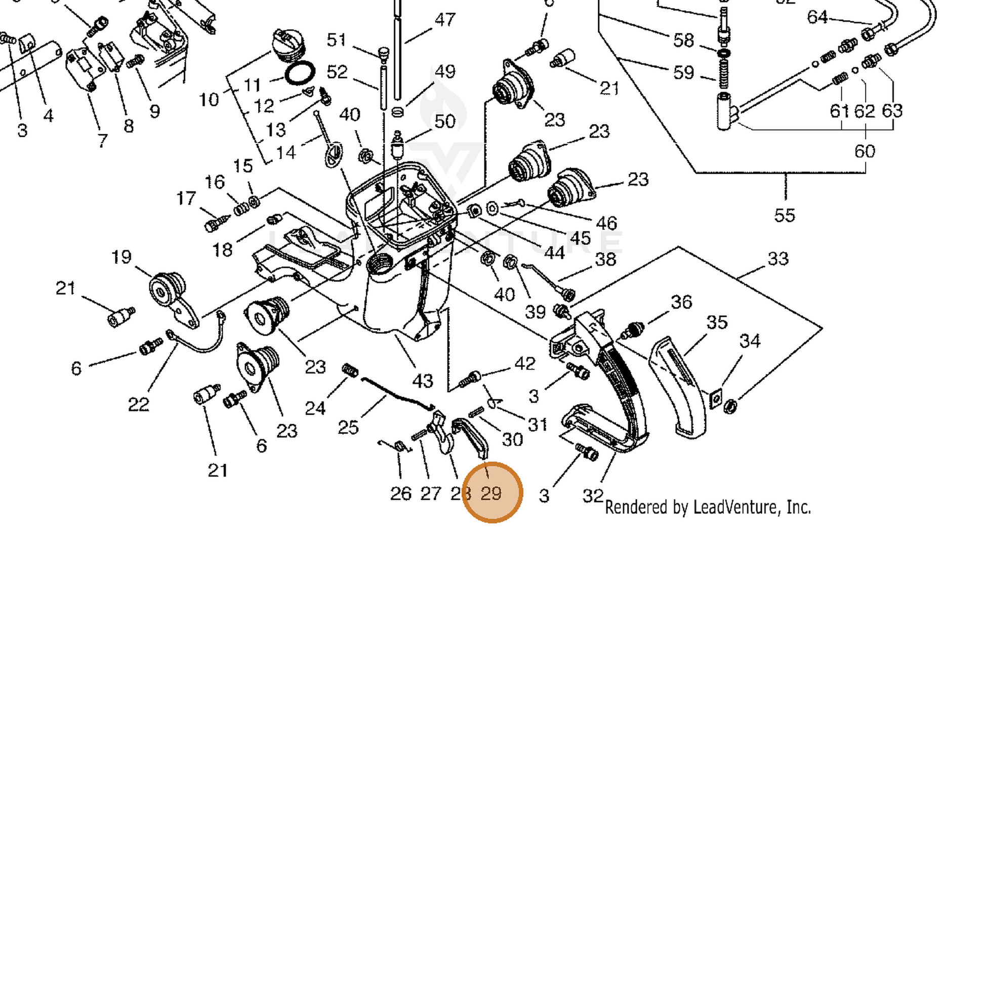 ECHO part 17809016430 — IPL diagram snippet (6x zoom, amber highlight)