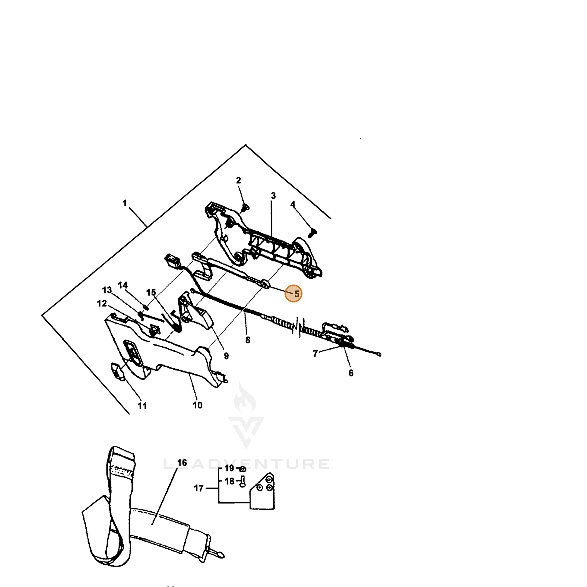 ECHO part 17809022060 — IPL diagram snippet (6x zoom, amber highlight)