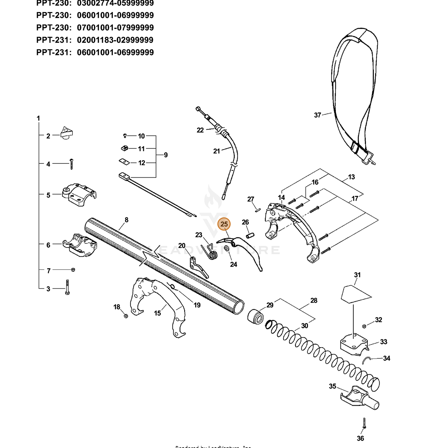ECHO part 17809022560 — IPL diagram snippet (6x zoom, amber highlight)
