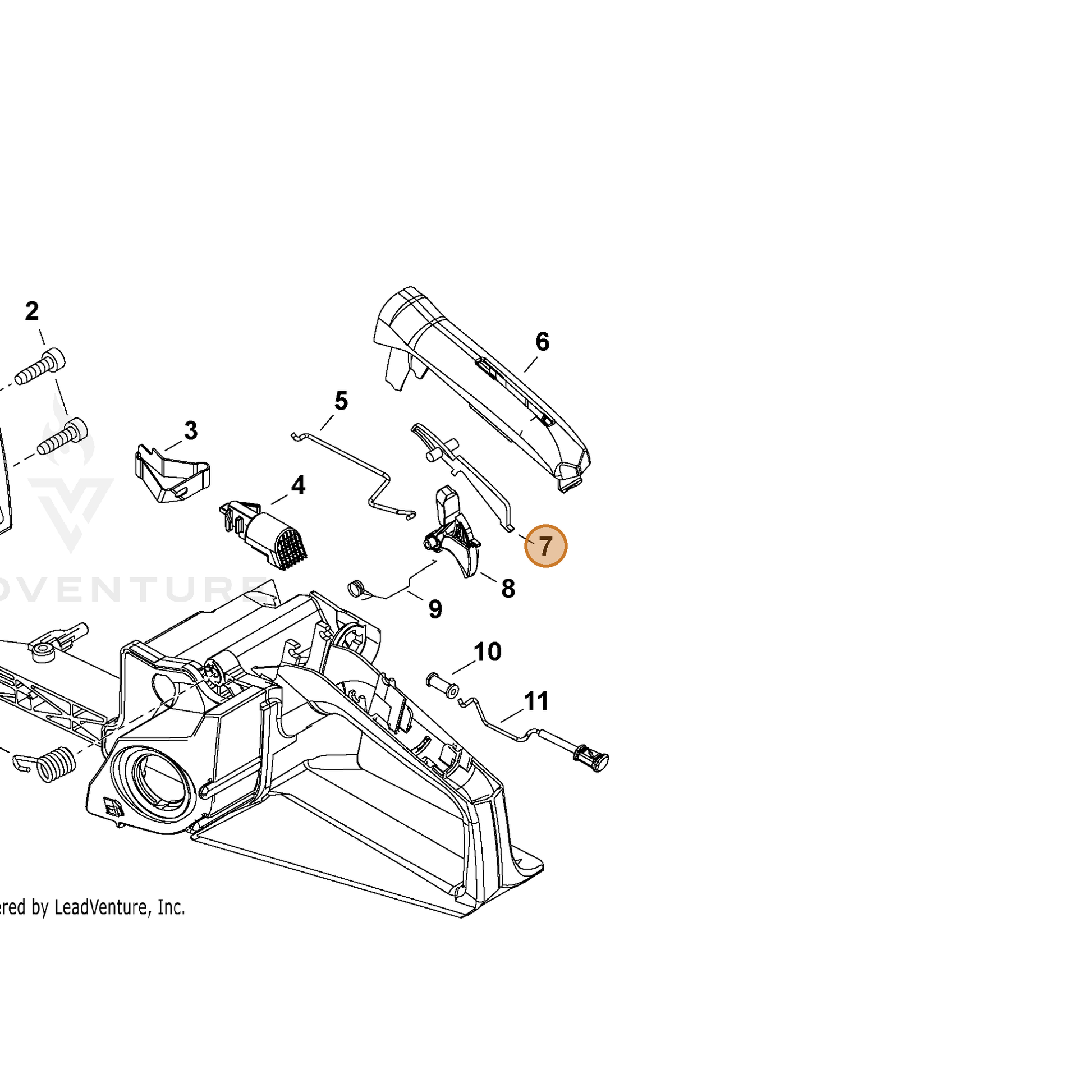 ECHO part 17809037930 — IPL diagram snippet (6x zoom, amber highlight)