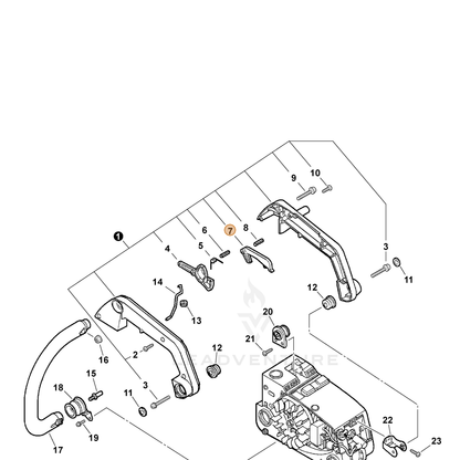 ECHO part 17809039130 — IPL diagram snippet (6x zoom, amber highlight)
