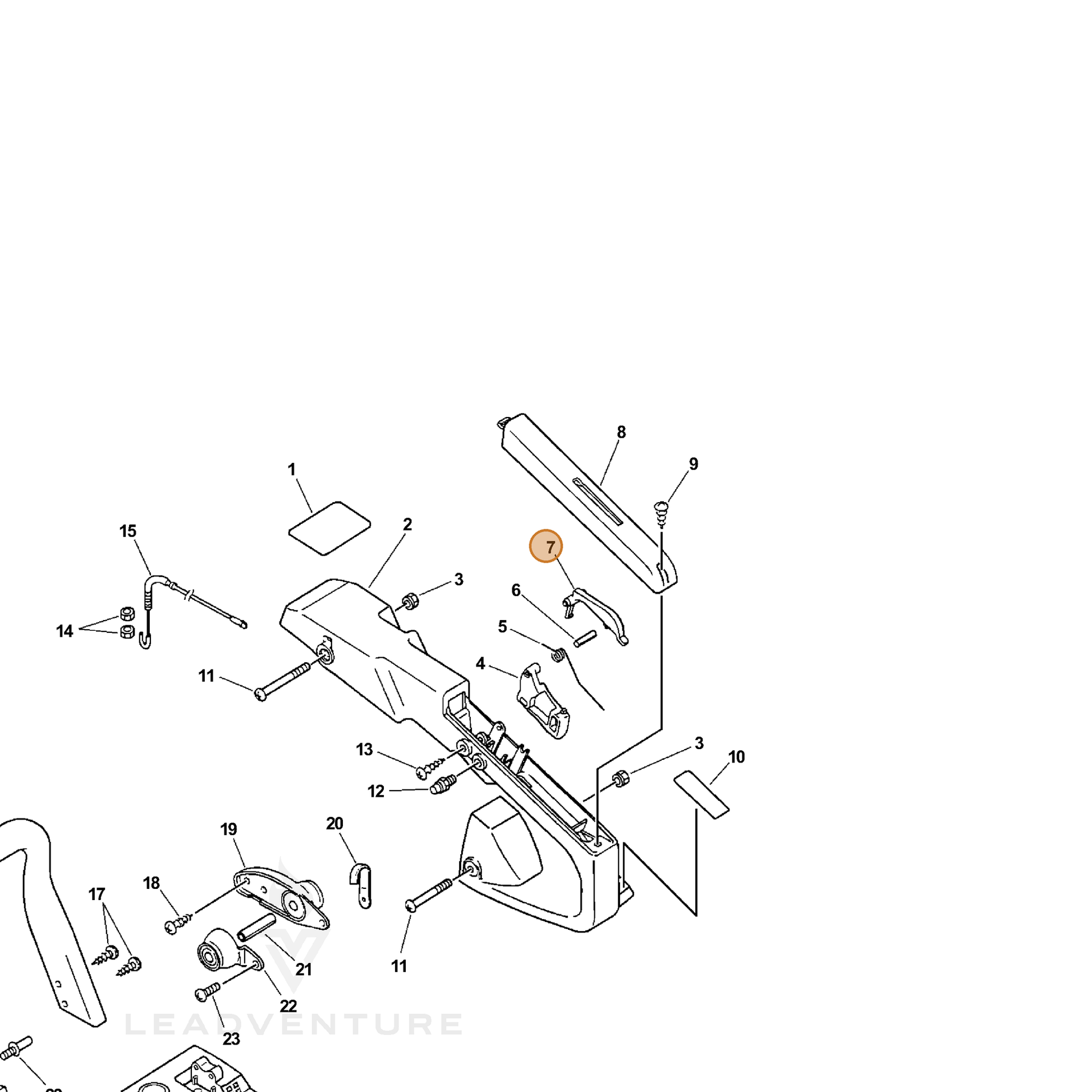 ECHO part 17809039430 — IPL diagram snippet (6x zoom, amber highlight)
