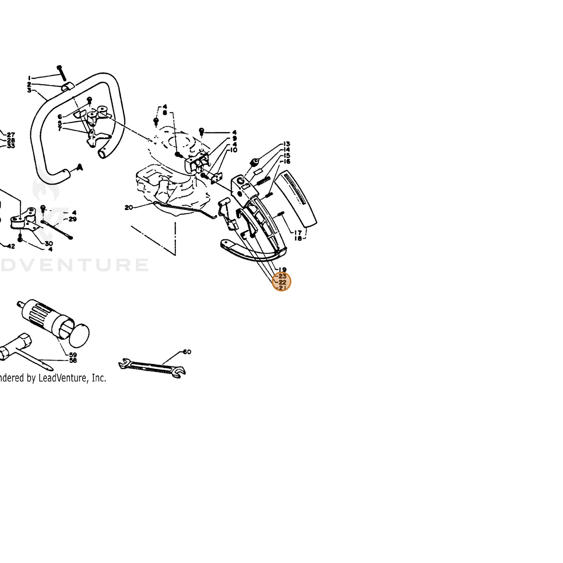 ECHO part 17809101360 — IPL diagram snippet (6x zoom, amber highlight)