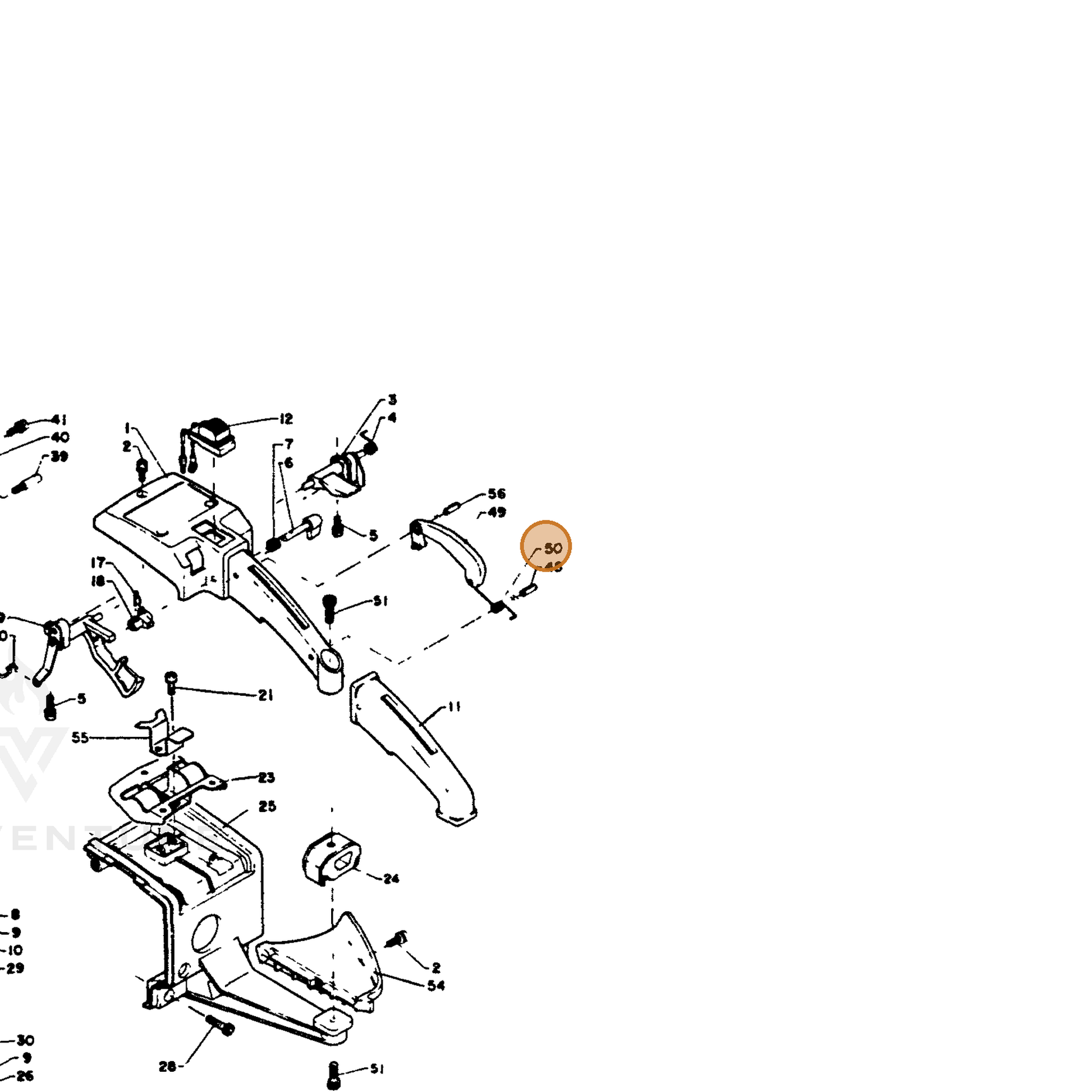 ECHO part 17809110130 — IPL diagram snippet (6x zoom, amber highlight)