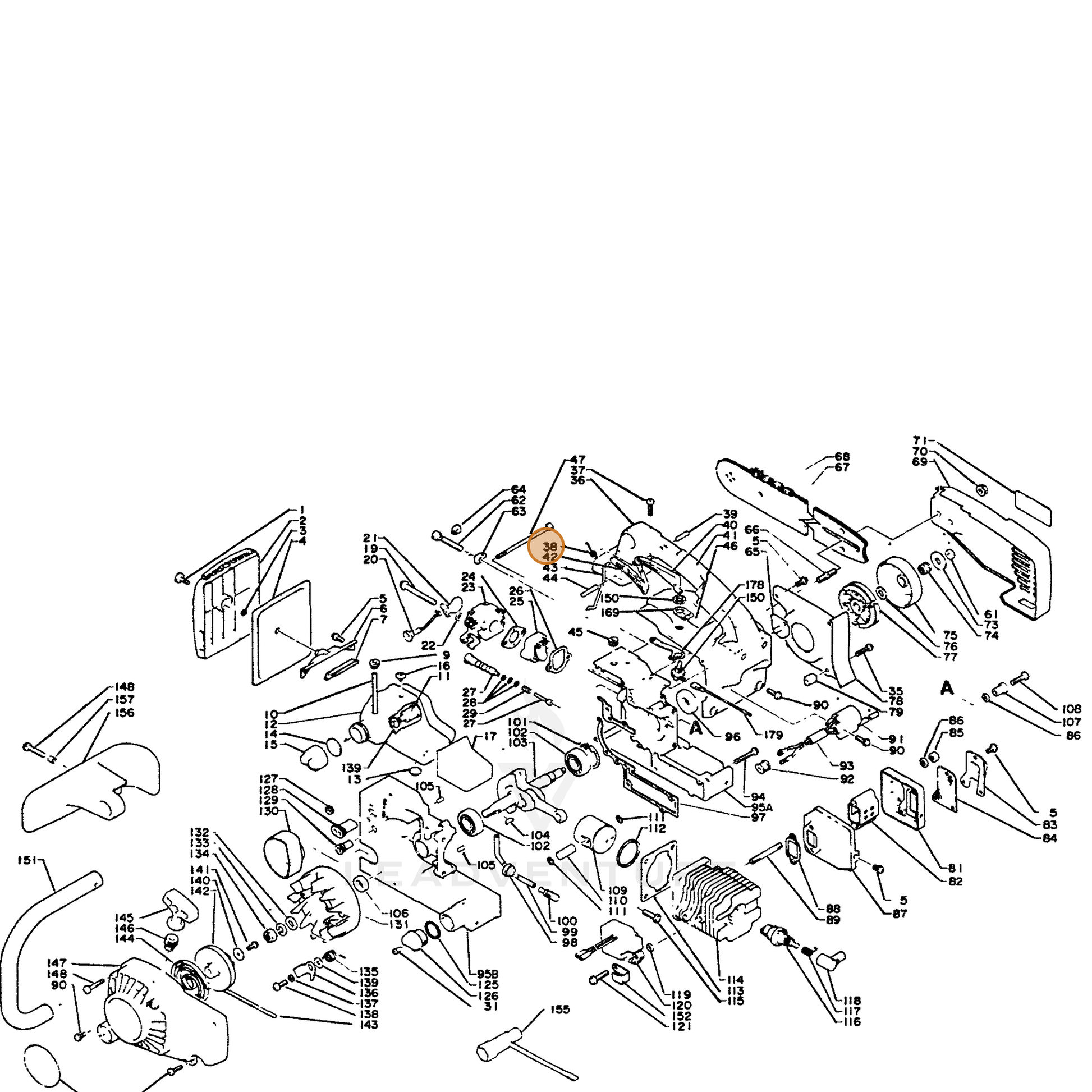 ECHO part 17809113931 — IPL diagram snippet (6x zoom, amber highlight)