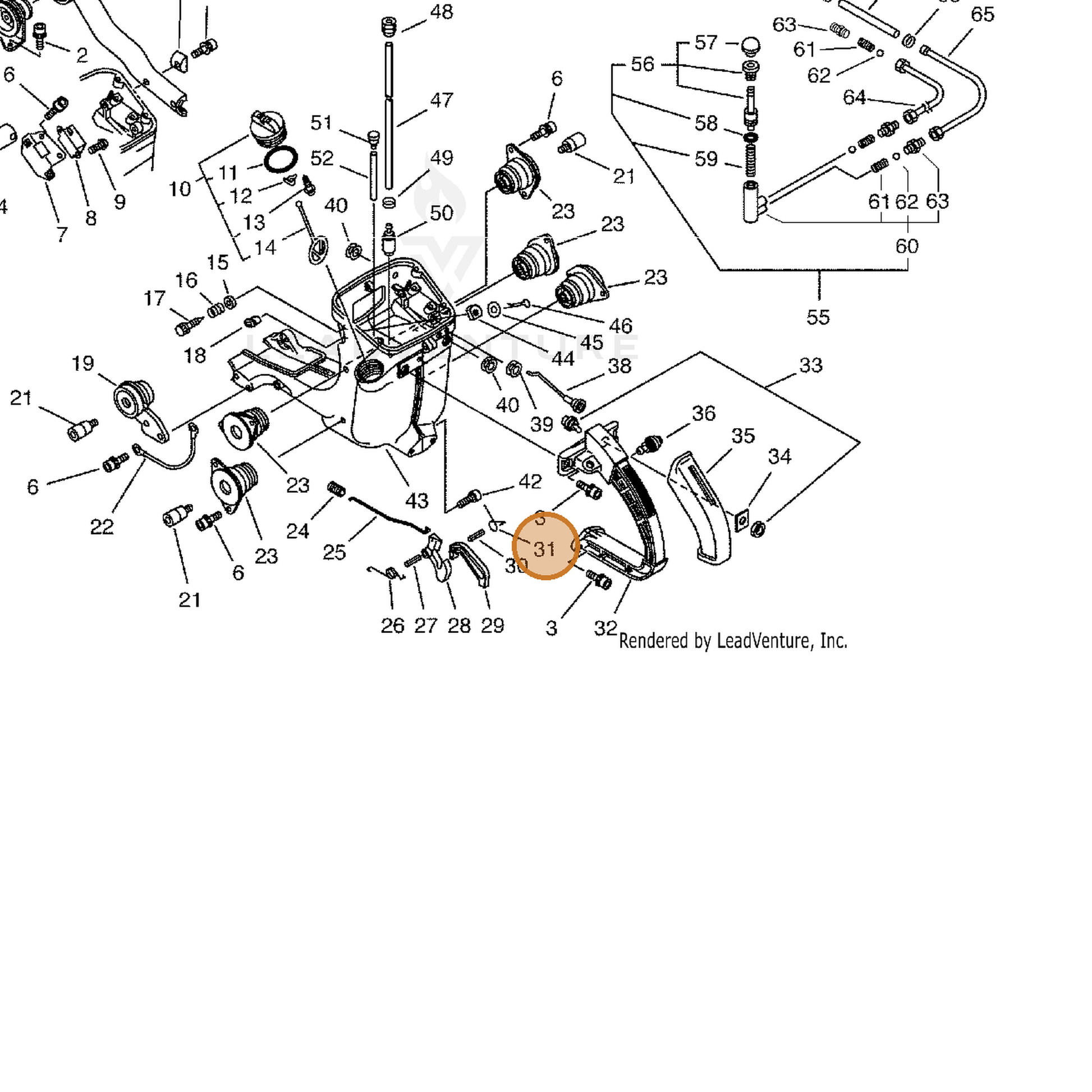 ECHO part 17809116430 — IPL diagram snippet (6x zoom, amber highlight)