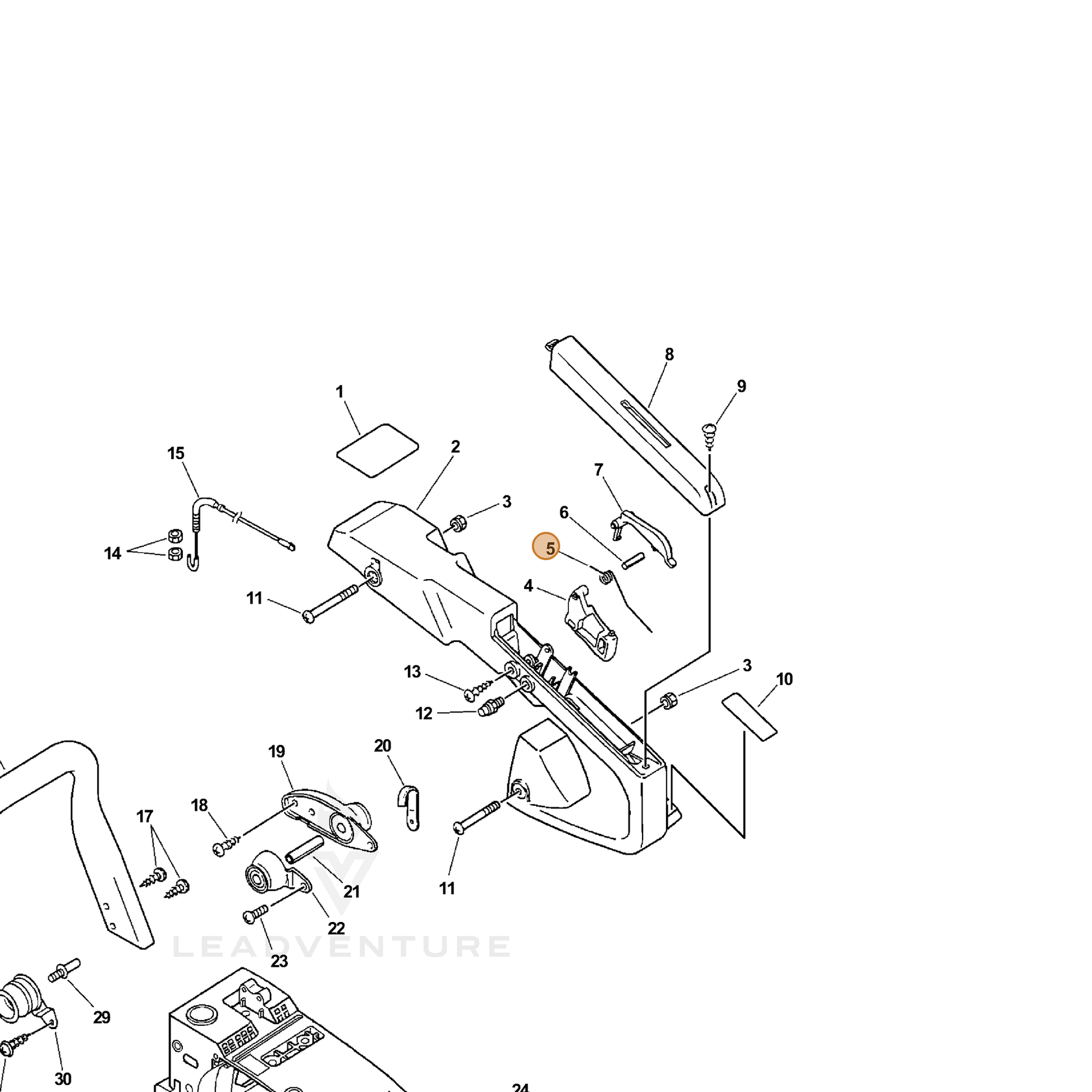 ECHO part 17809139430 — IPL diagram snippet (6x zoom, amber highlight)