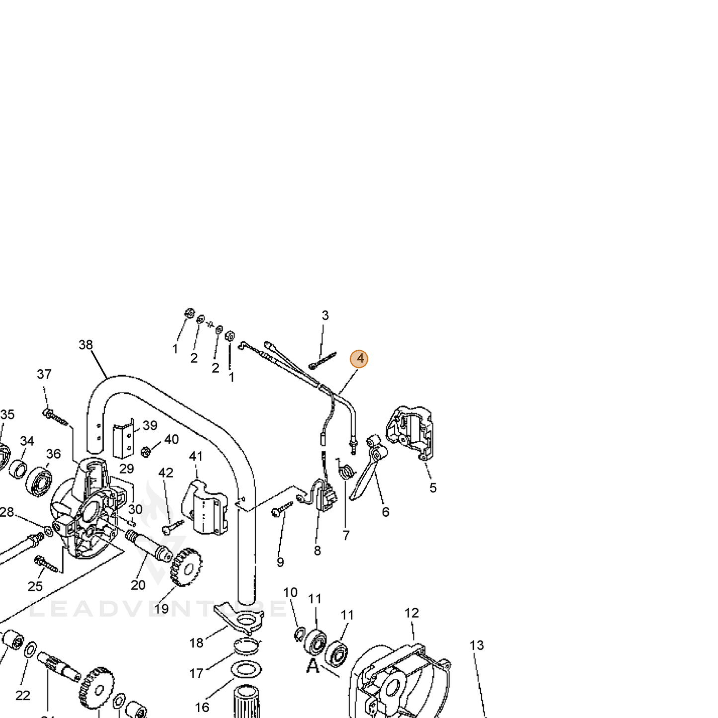 ECHO part 17810009061 — IPL diagram snippet (6x zoom, amber highlight)