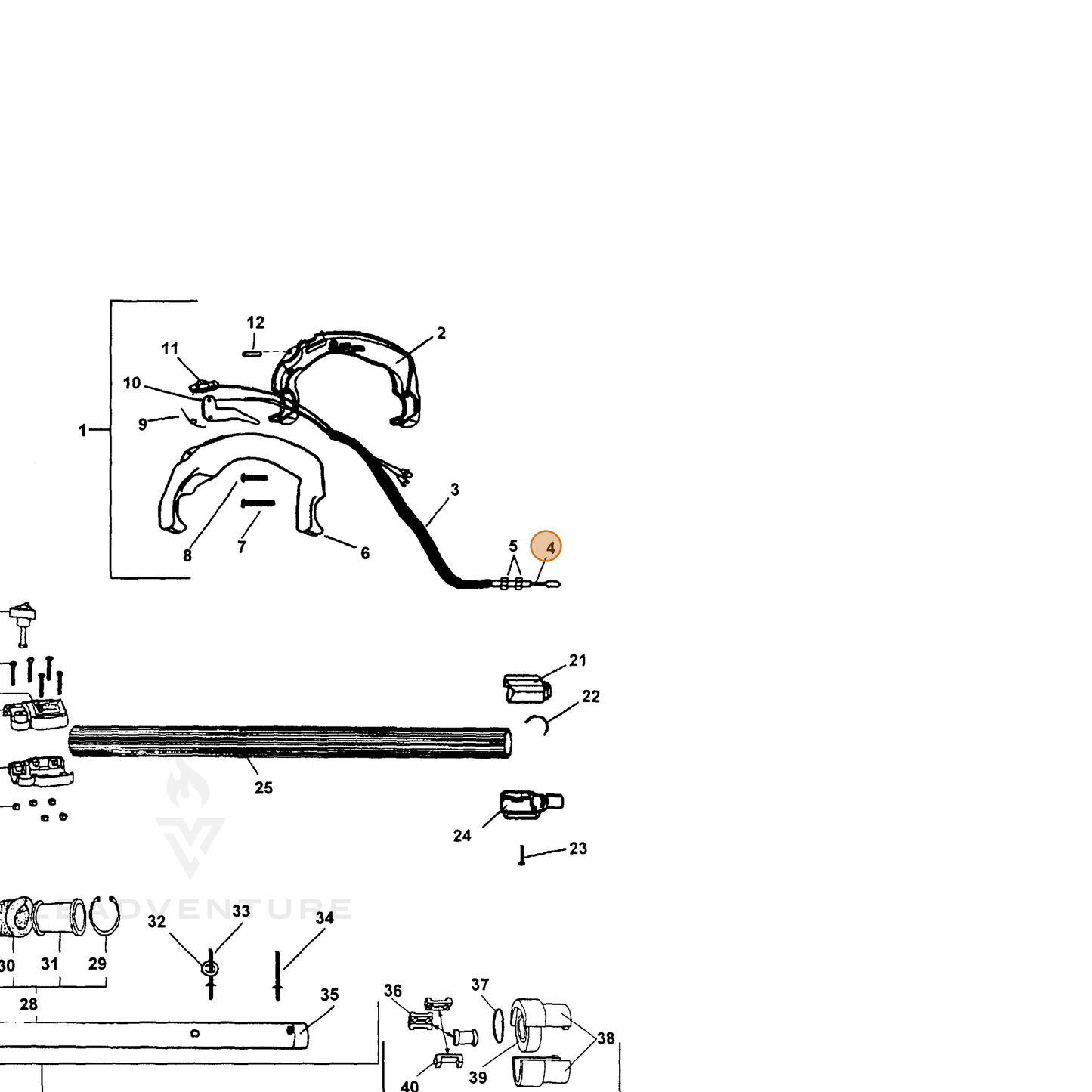 ECHO part 17810022060 — IPL diagram snippet (6x zoom, amber highlight)