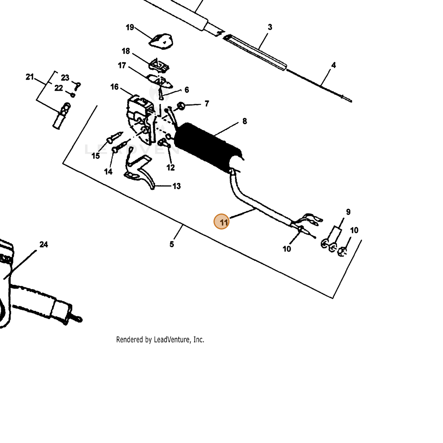 ECHO part 17810022160 — IPL diagram snippet (6x zoom, amber highlight)