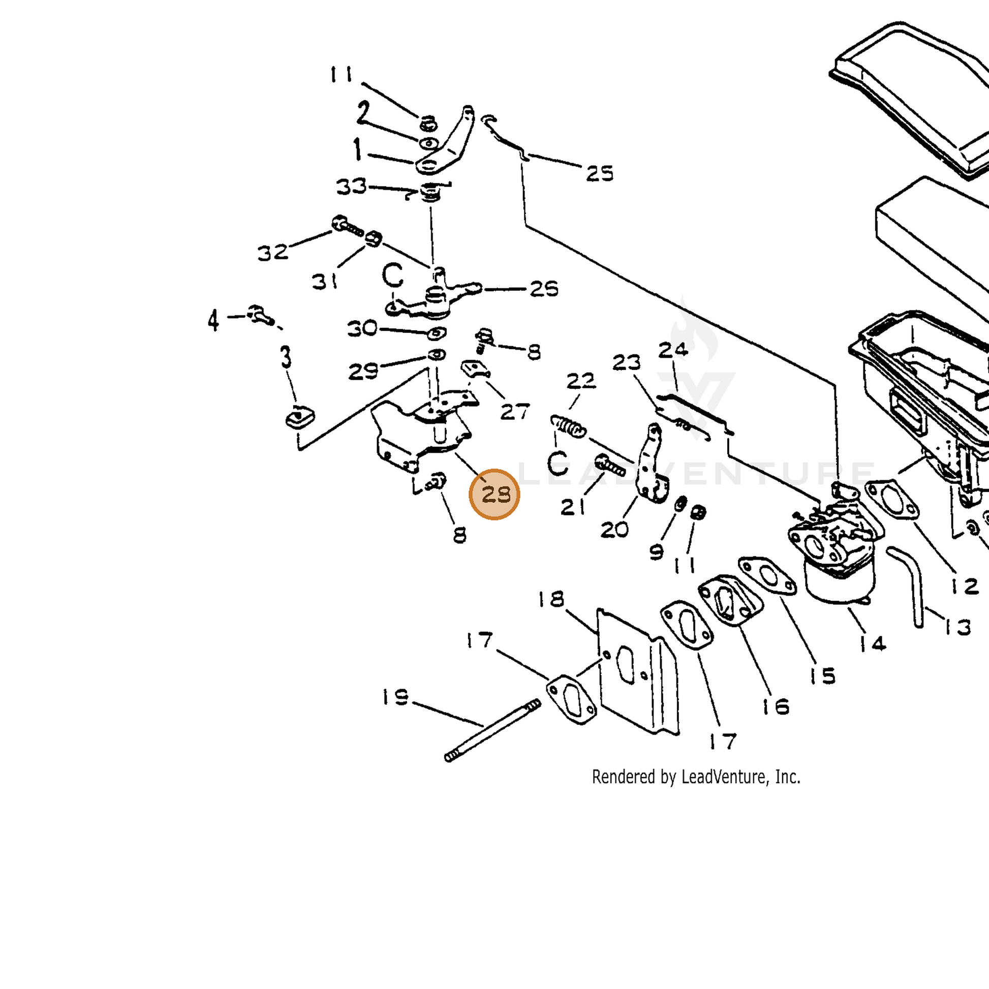 ECHO part 17810511620 — IPL diagram snippet (6x zoom, amber highlight)
