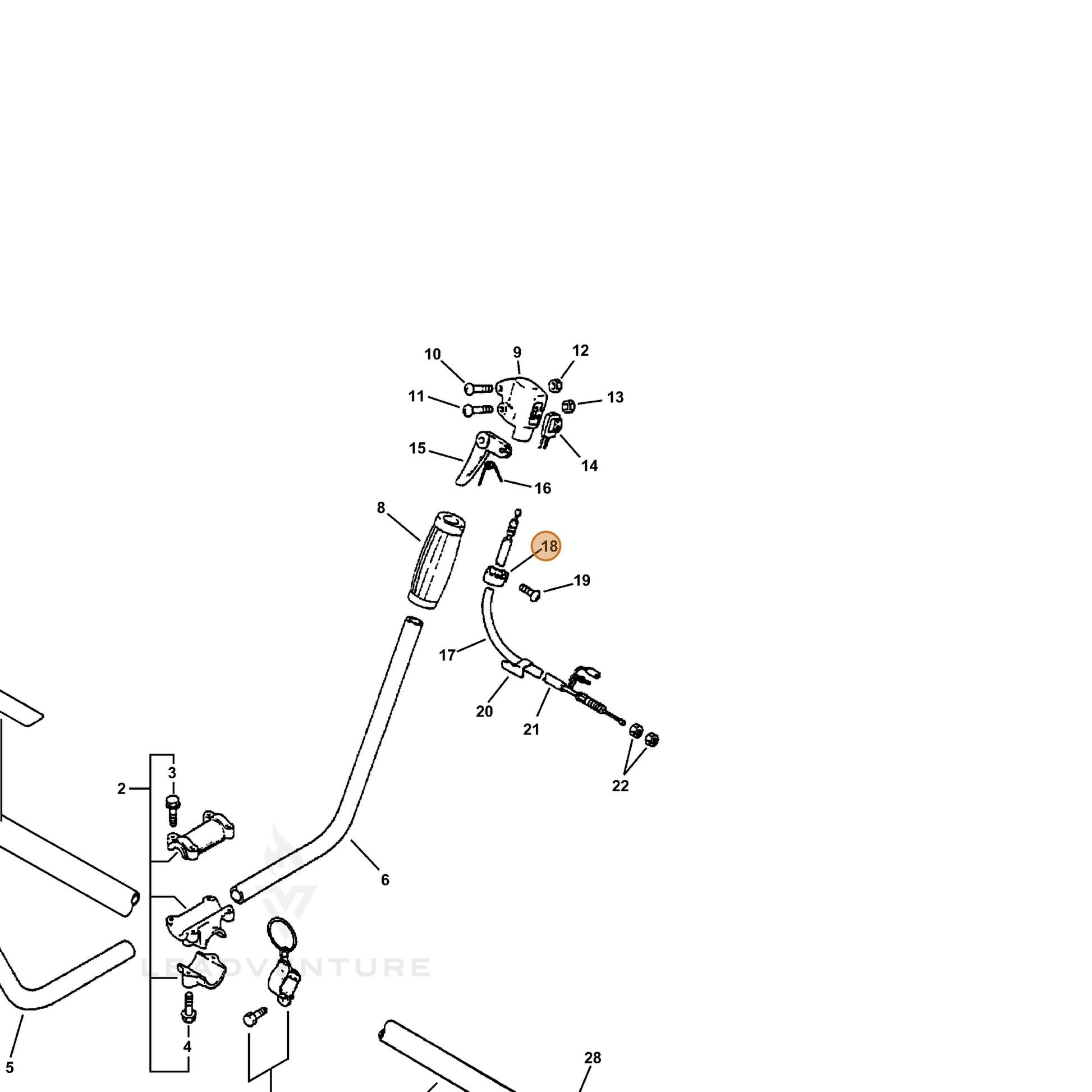 ECHO part 17810605330 — IPL diagram snippet (6x zoom, amber highlight)