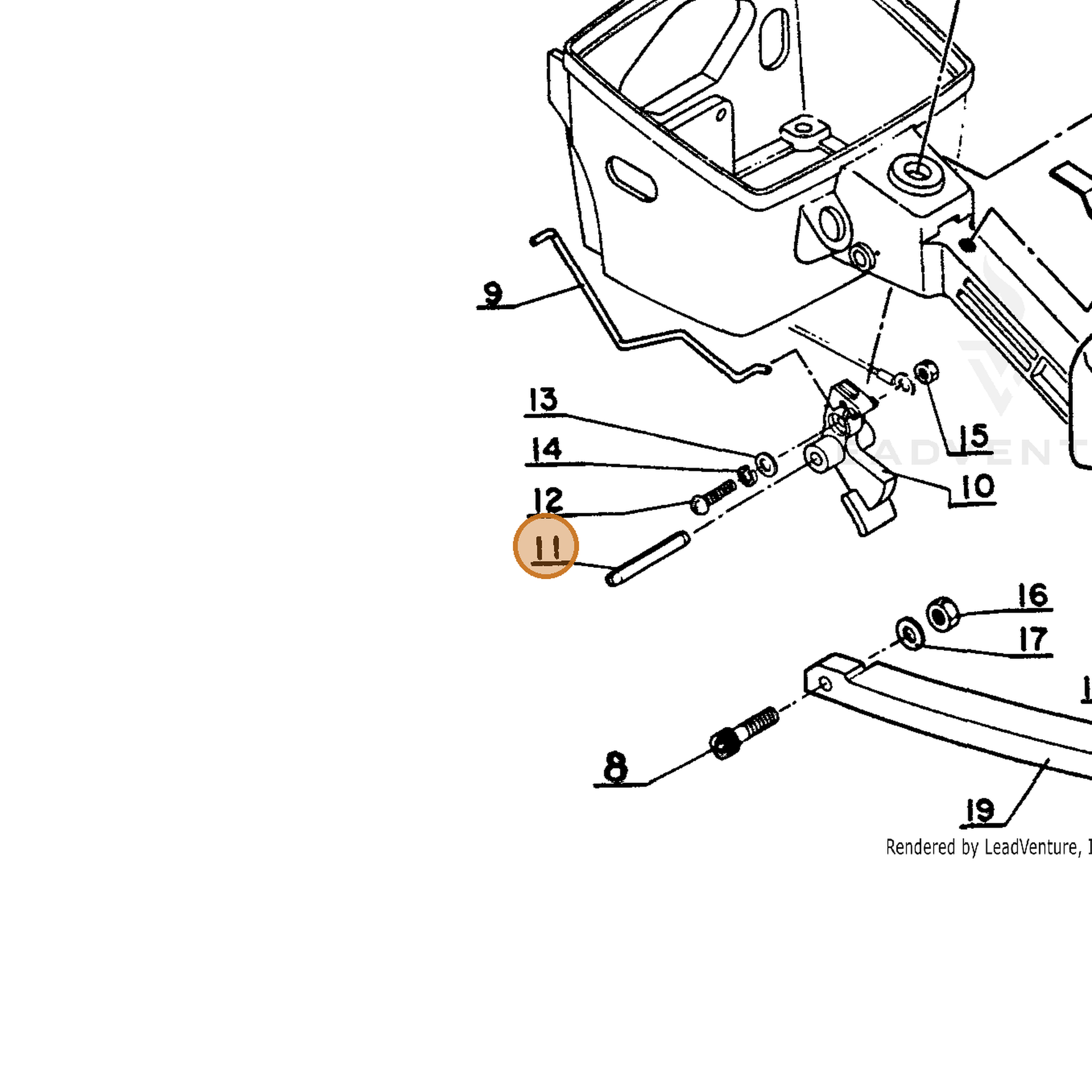 ECHO part 17811000230 — IPL diagram snippet (6x zoom, amber highlight)