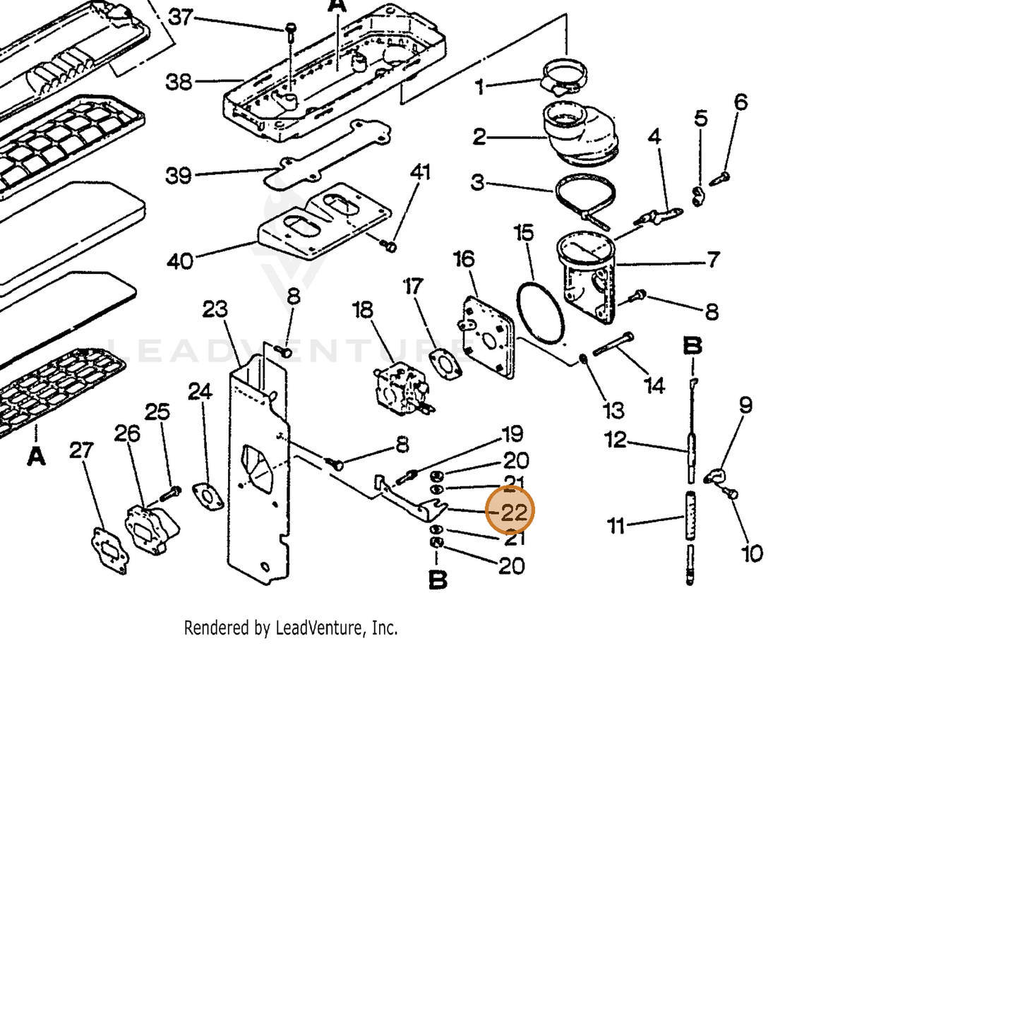 ECHO part 17811103460 — IPL diagram snippet (6x zoom, amber highlight)