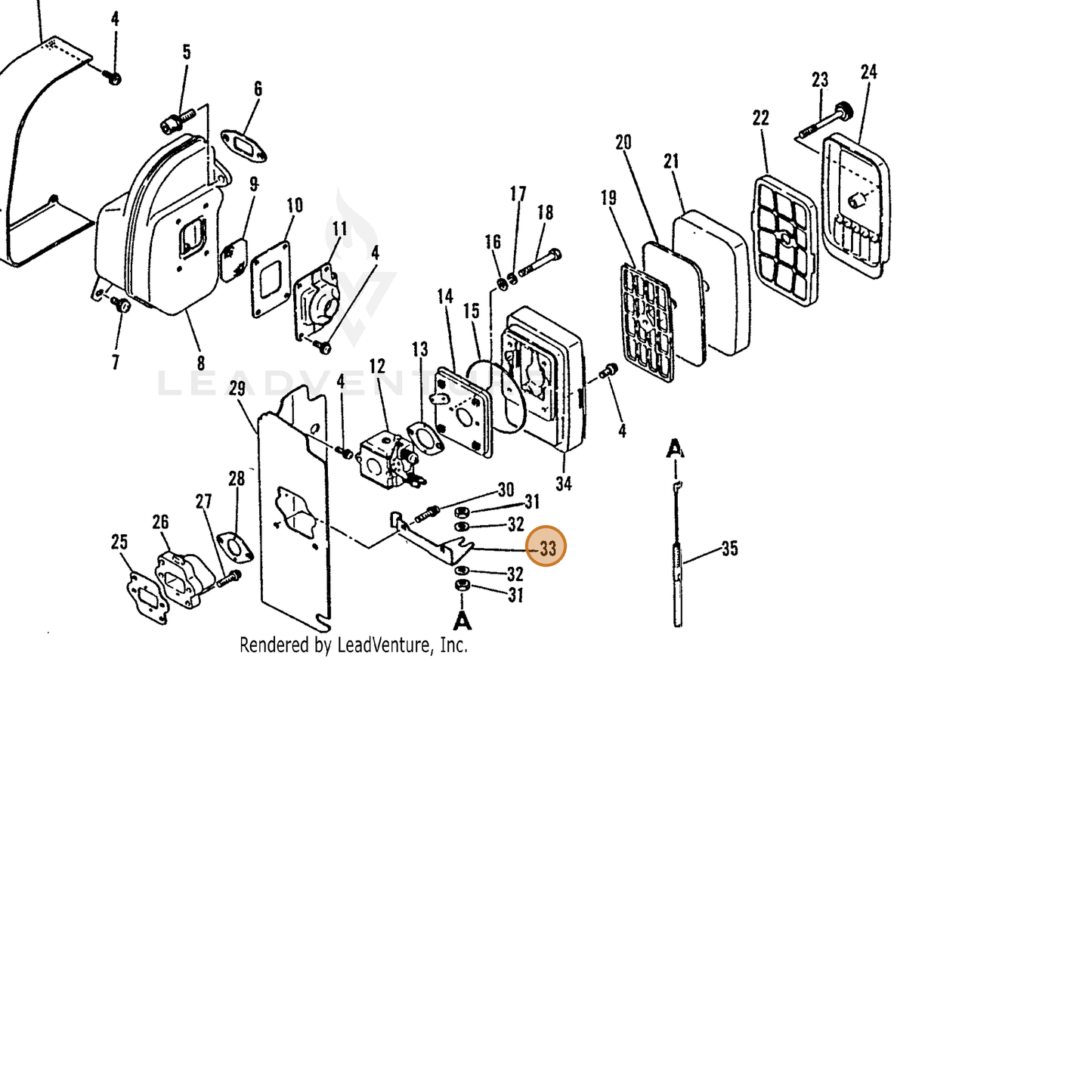 ECHO part 17811107560 — IPL diagram snippet (6x zoom, amber highlight)