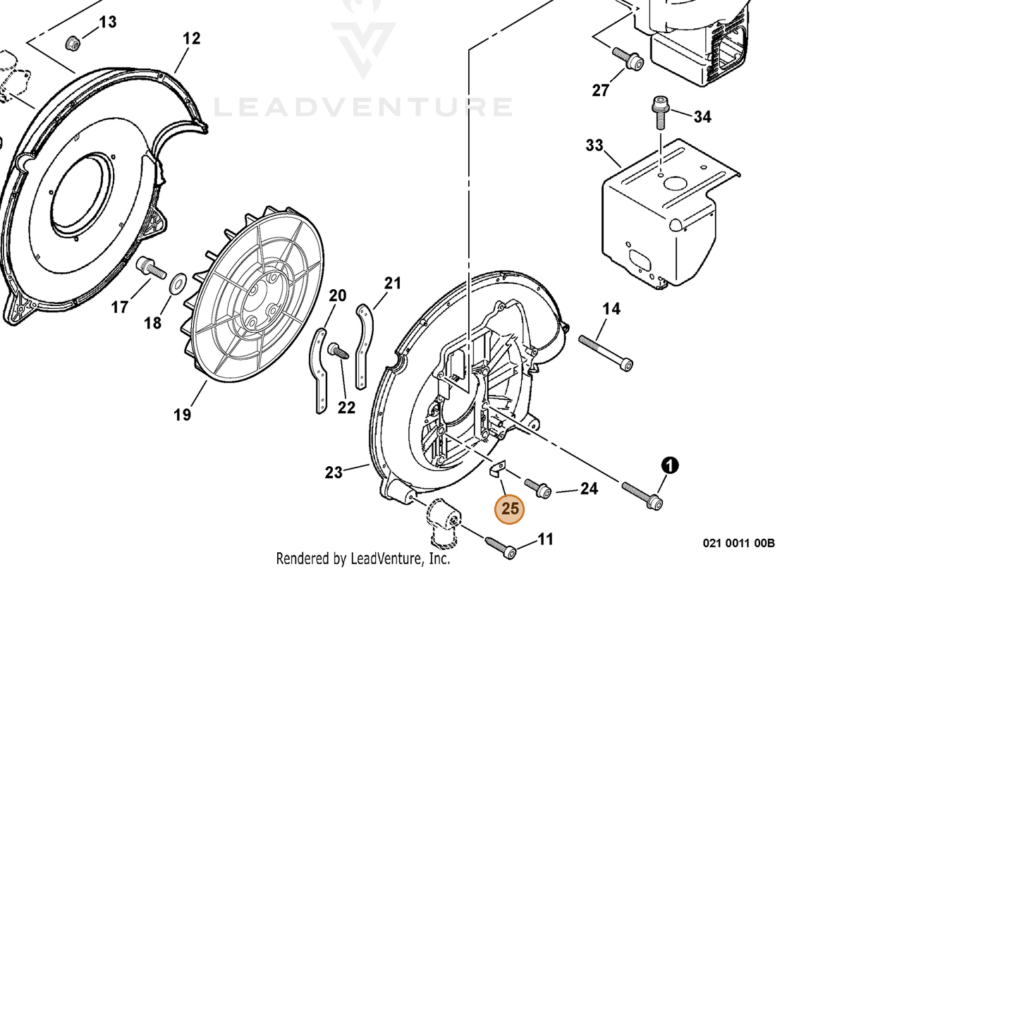 ECHO part 17811122330 — IPL diagram snippet (6x zoom, amber highlight)