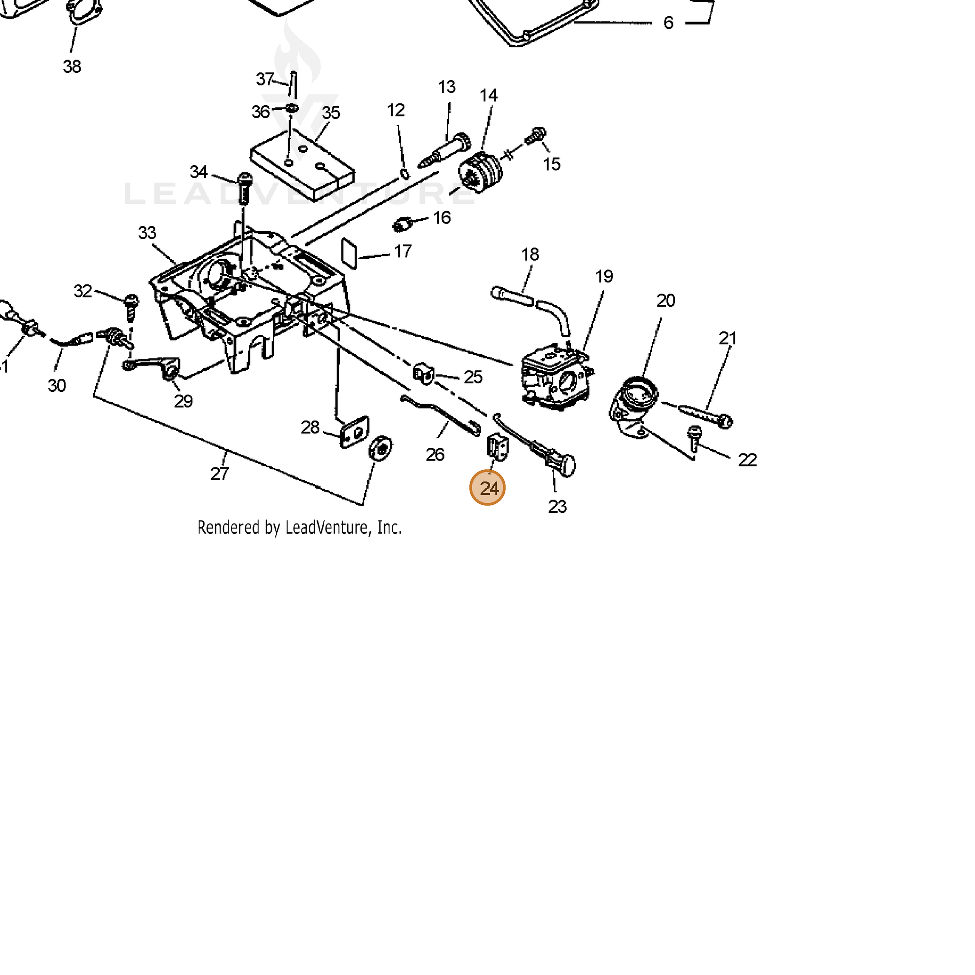 ECHO part 17811432630 — IPL diagram snippet (6x zoom, amber highlight)