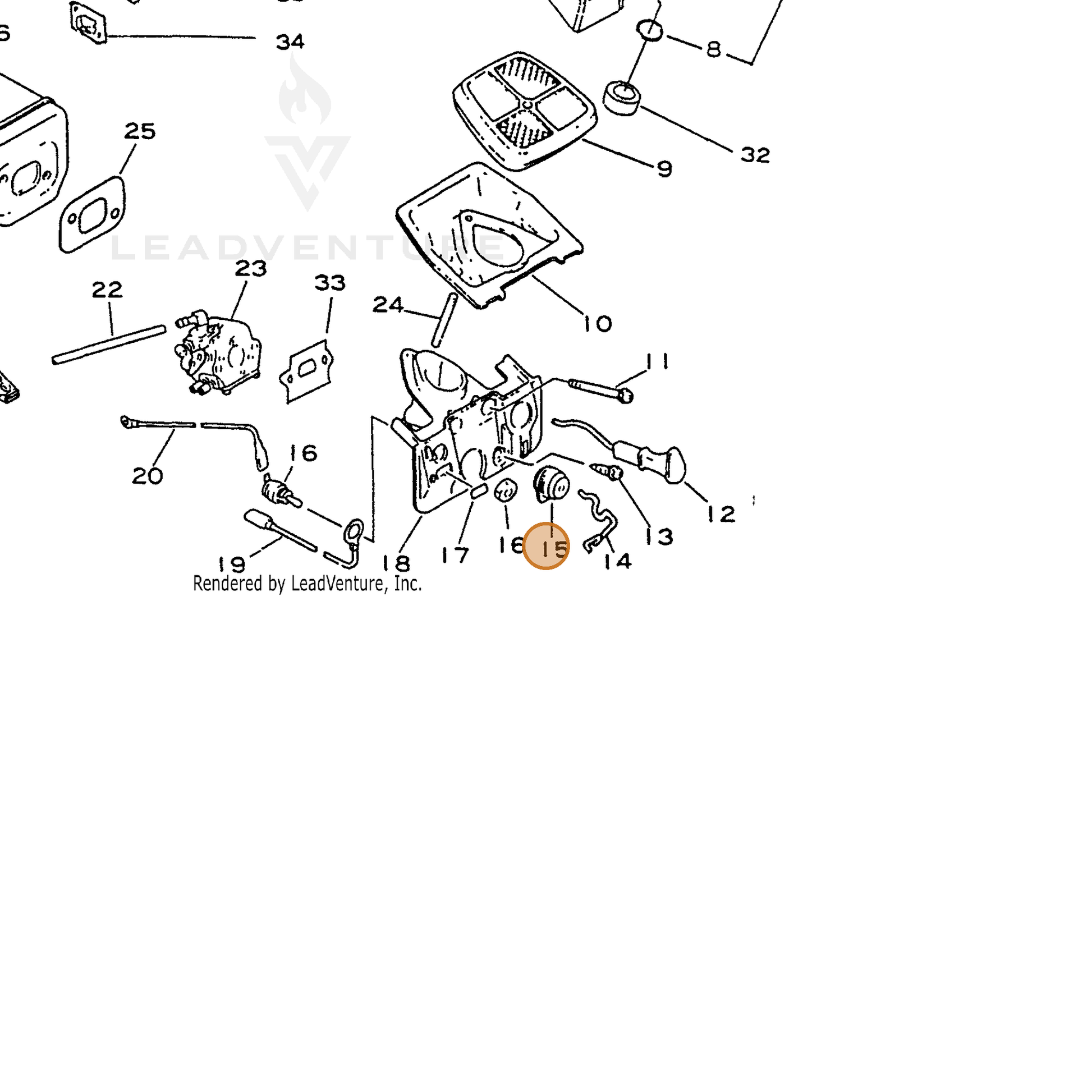 ECHO part 17811435430 — IPL diagram snippet (6x zoom, amber highlight)