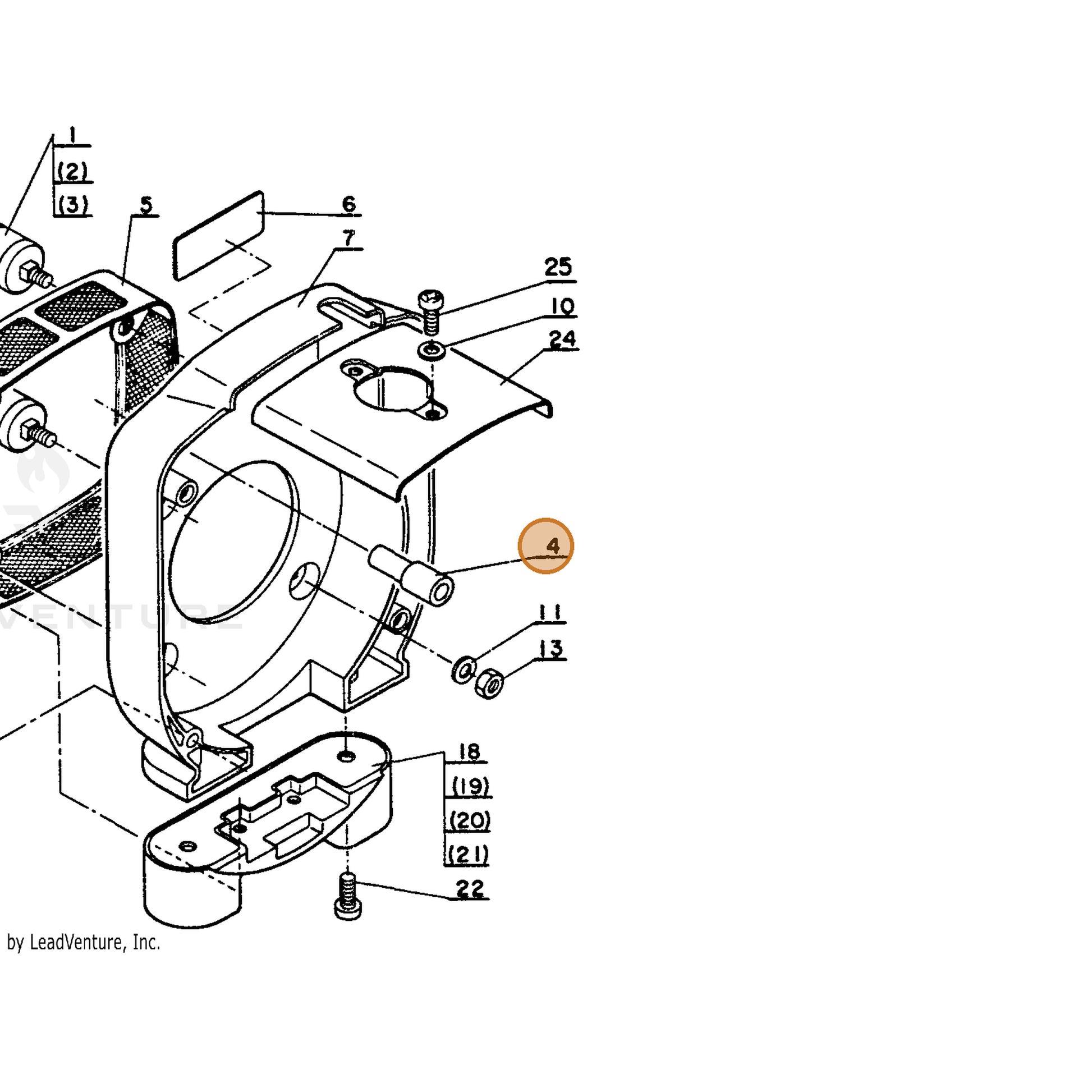 ECHO part 17812104930 — IPL diagram snippet (6x zoom, amber highlight)