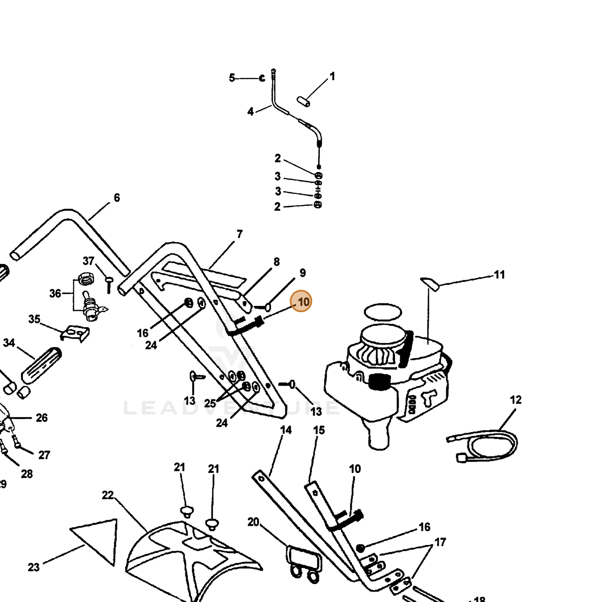 ECHO part 17812110050 — IPL diagram snippet (6x zoom, amber highlight)