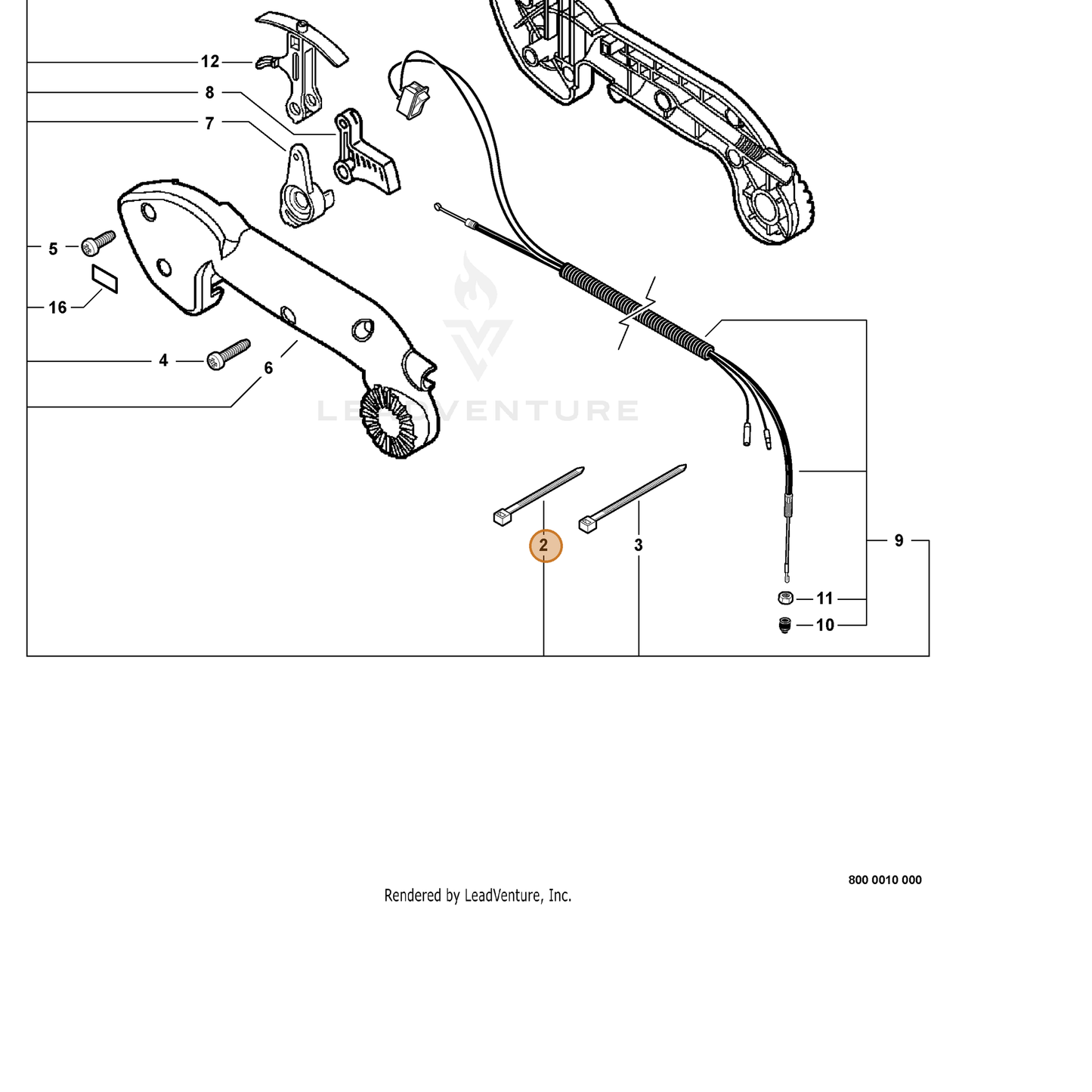 ECHO part 17812143230 — IPL diagram snippet (6x zoom, amber highlight)