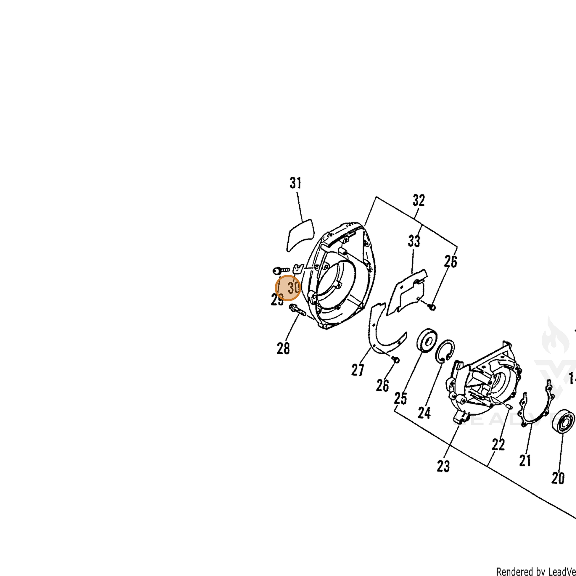 ECHO part 17812151230 — IPL diagram snippet (6x zoom, amber highlight)
