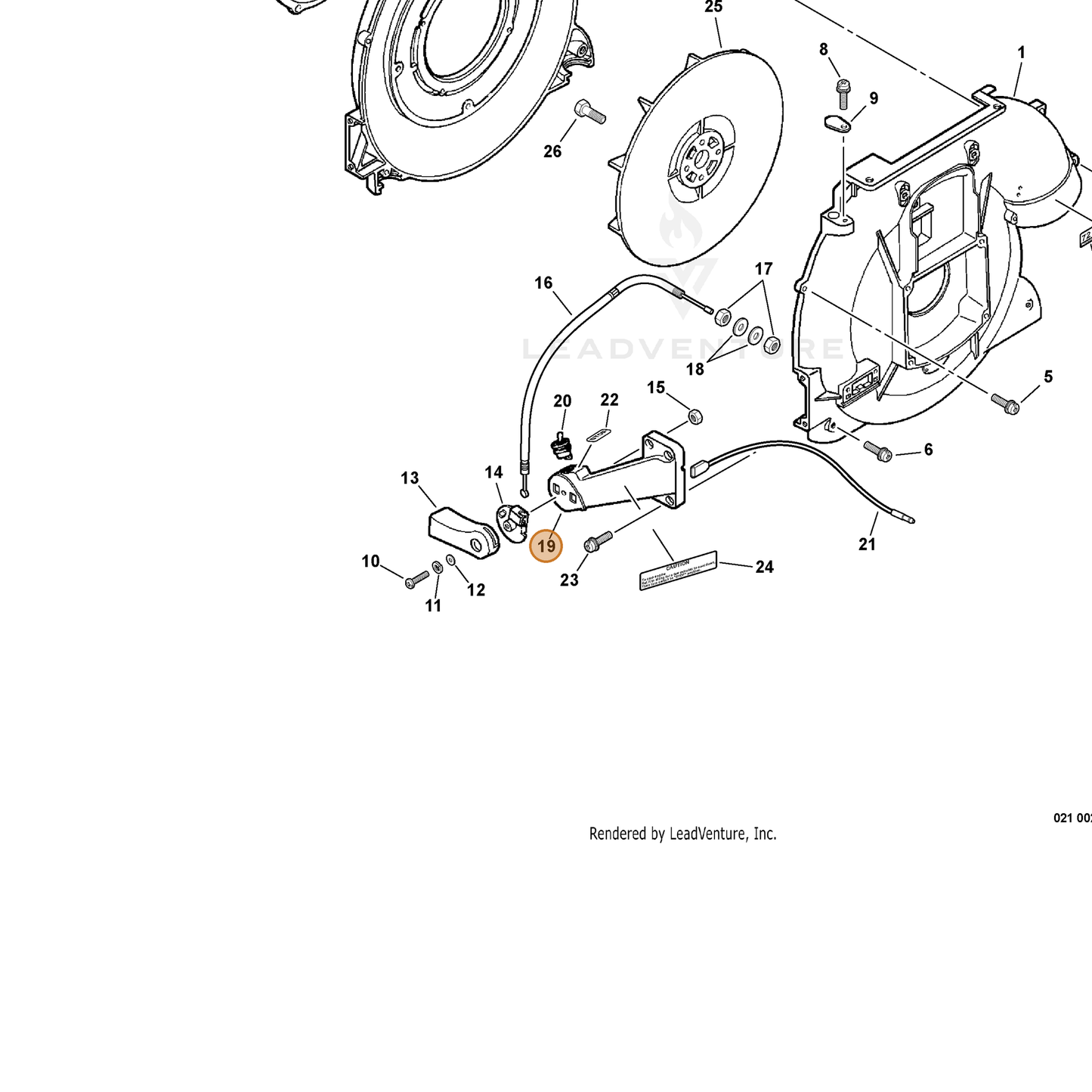 ECHO part 17812200761 — IPL diagram snippet (6x zoom, amber highlight)
