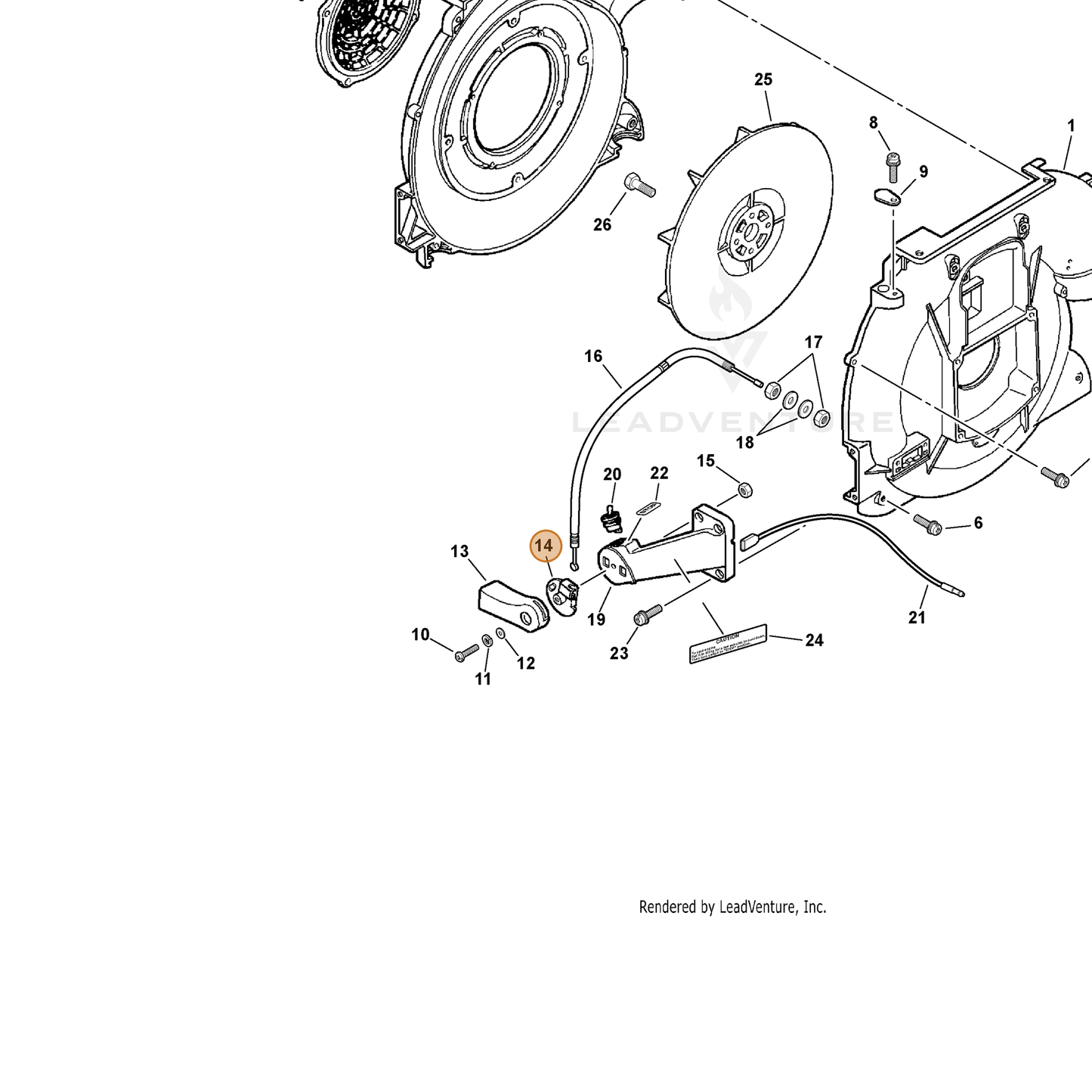 ECHO part 17812300760 — IPL diagram snippet (6x zoom, amber highlight)