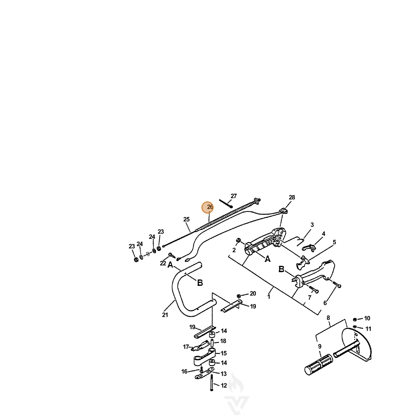 ECHO part 17812705960 — IPL diagram snippet (6x zoom, amber highlight)