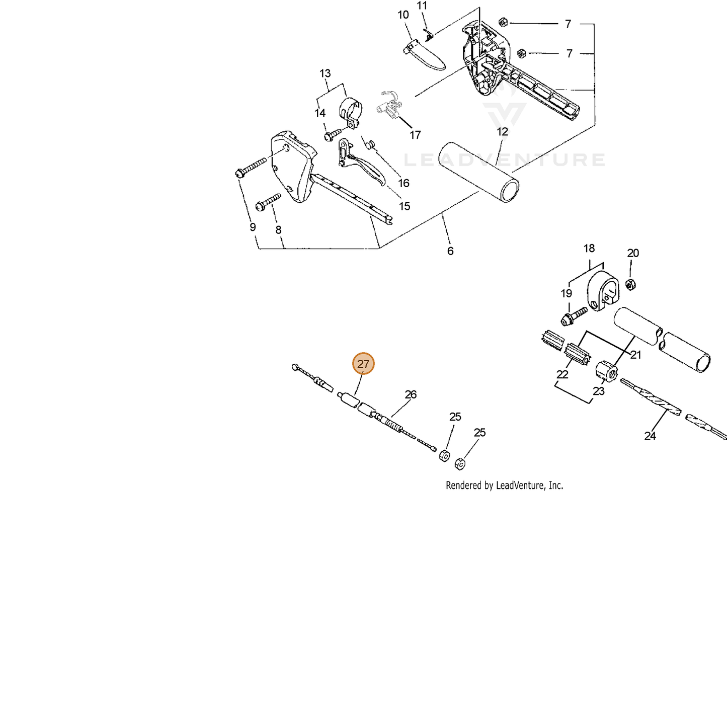 ECHO part 17812721360 — IPL diagram snippet (6x zoom, amber highlight)