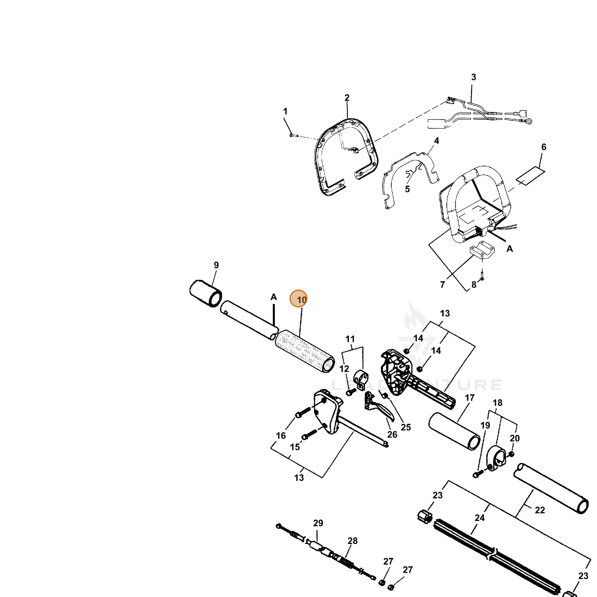 ECHO part 17812721461 — IPL diagram snippet (6x zoom, amber highlight)