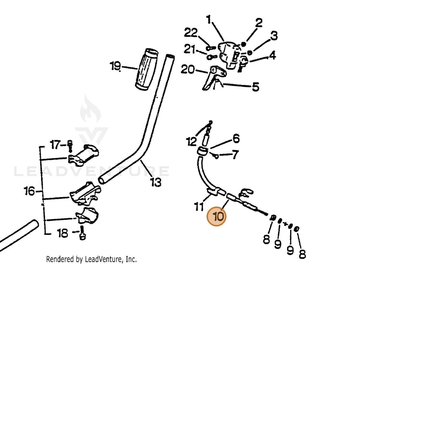 ECHO part 17812741030 — IPL diagram snippet (6x zoom, amber highlight)
